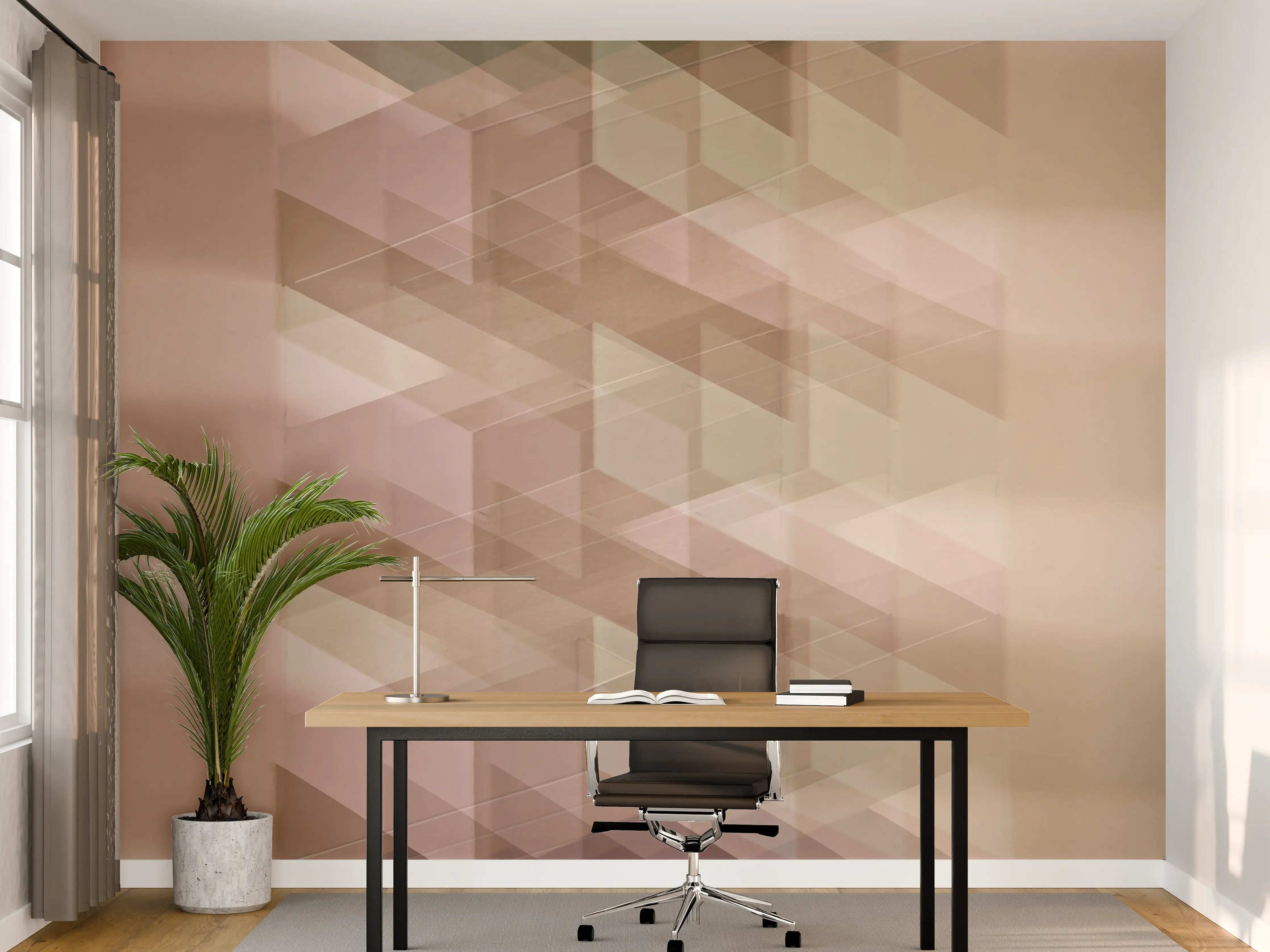 Büro Wandgestaltung - Abstraktes Braun-Geo-Muster