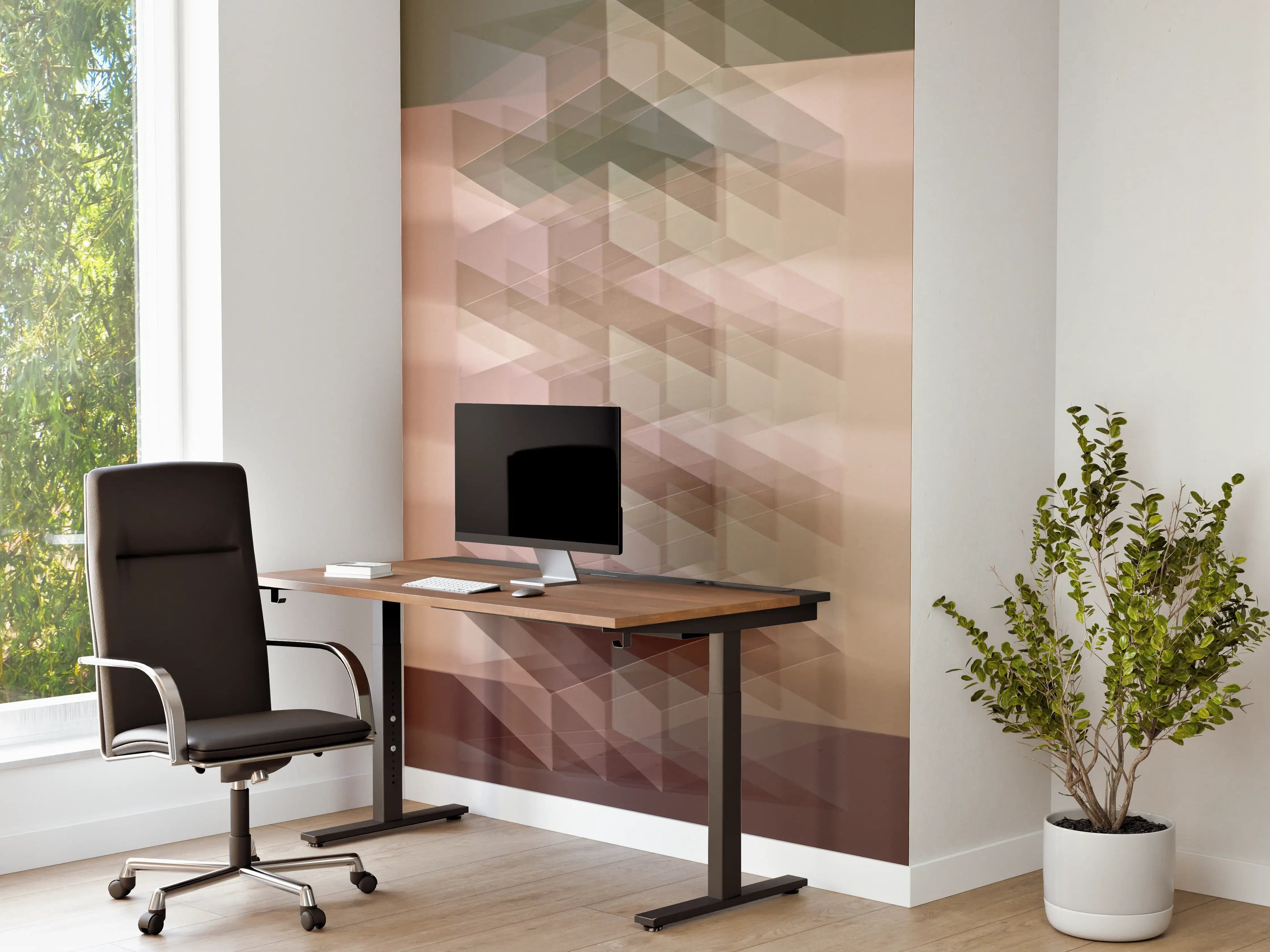 Büro Wandgestaltung - Abstraktes Braun-Geo-Muster
