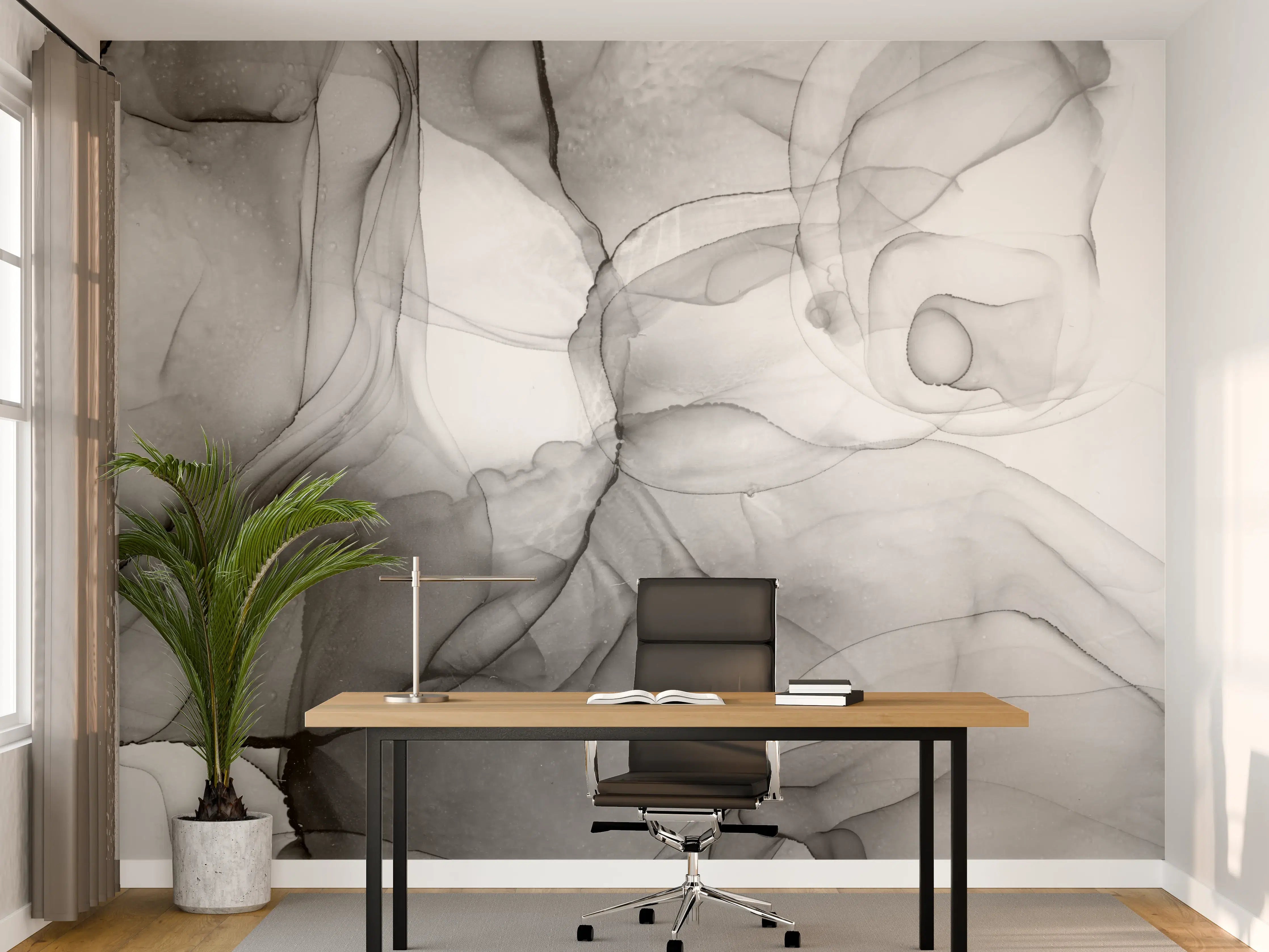 Büro Wandgestaltung - Abstraktes Marmor Tinten Design