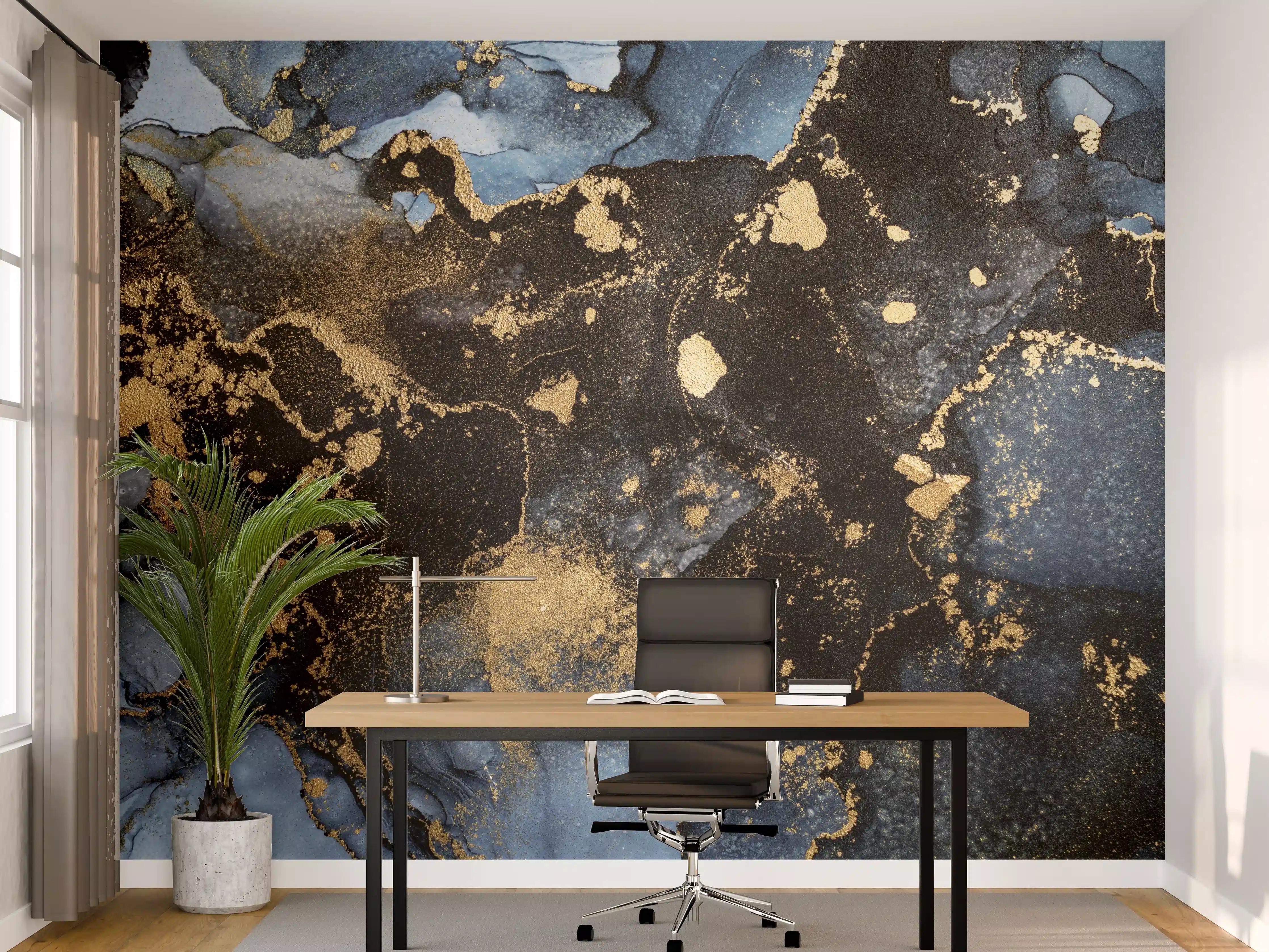 Büro Wandgestaltung - Abstraktes Marmor Wanddesign - Flüssigmalerei