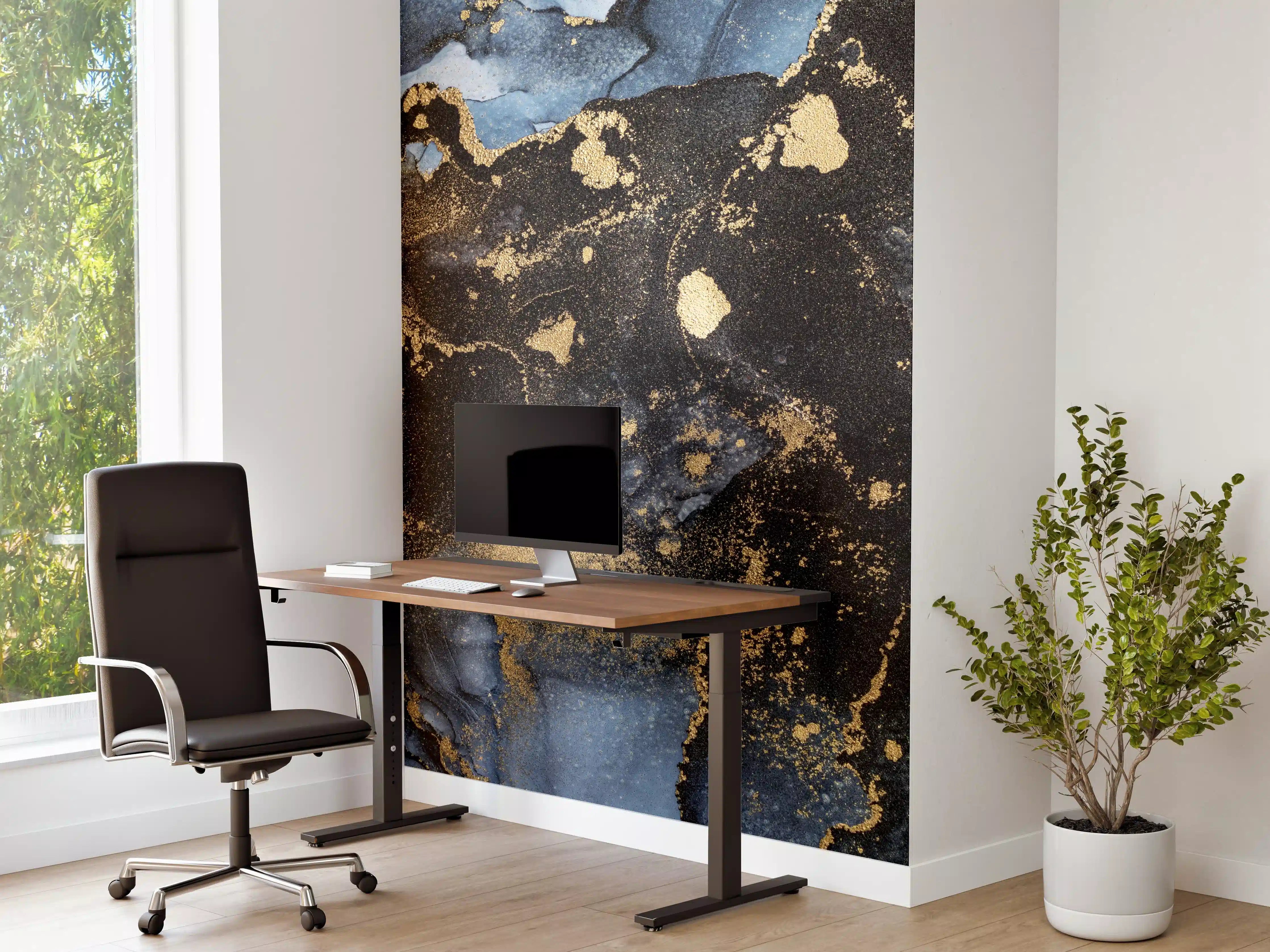 Büro Wandgestaltung - Abstraktes Marmor Wanddesign - Flüssigmalerei