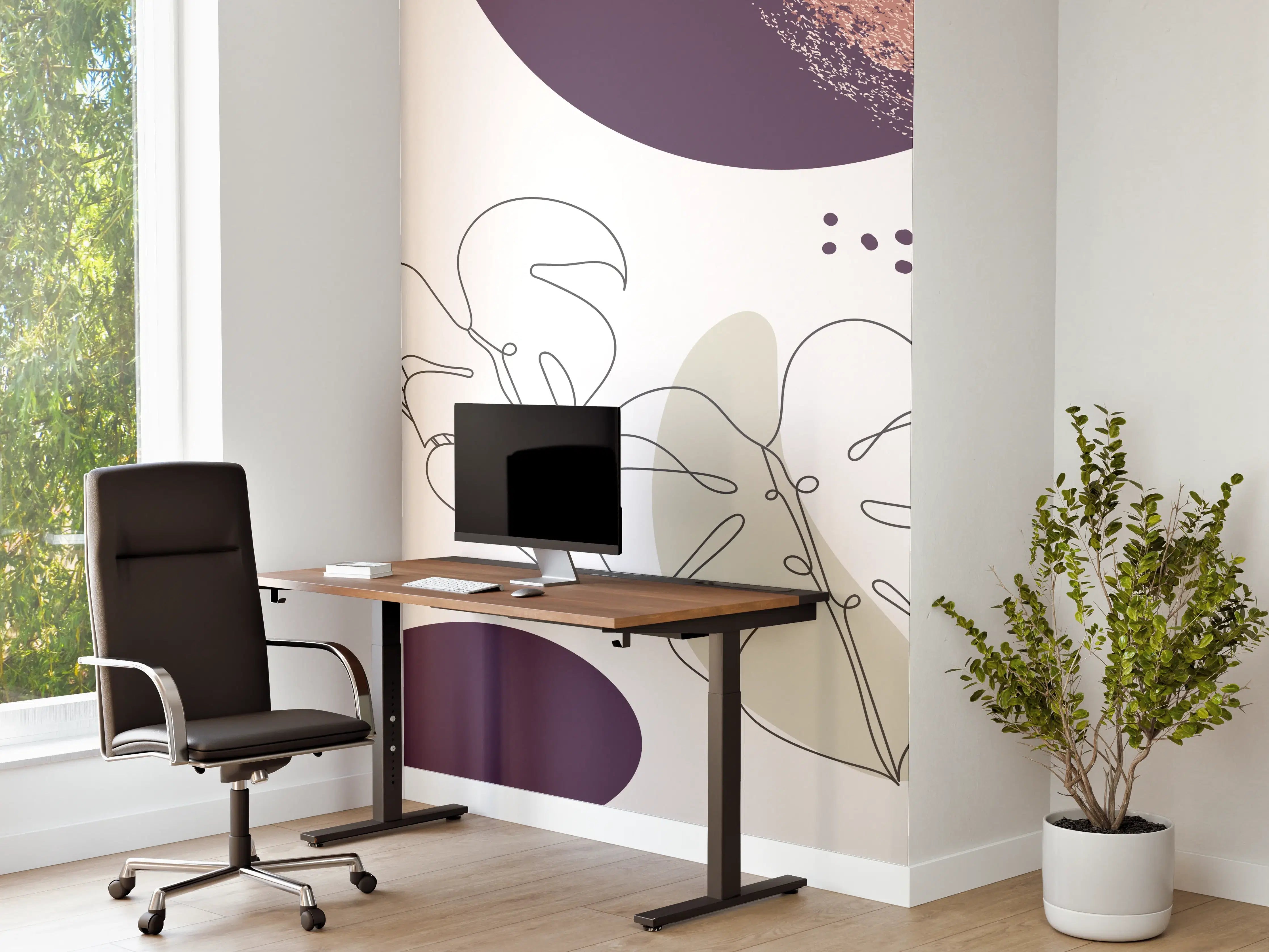 Büro Wandgestaltung - Abstraktes Pastellfarben-Design
