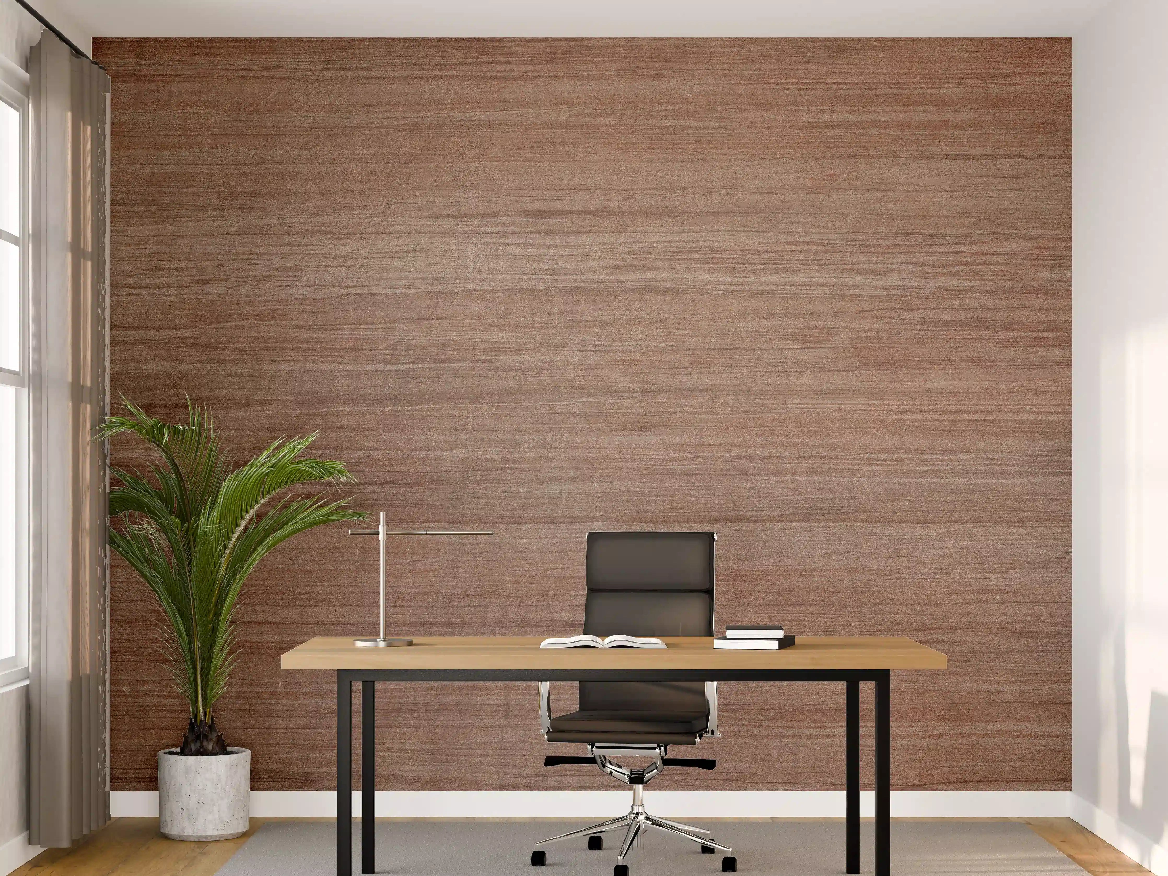 Büro Wandgestaltung - Abstraktes bräunlich dunkles Holz