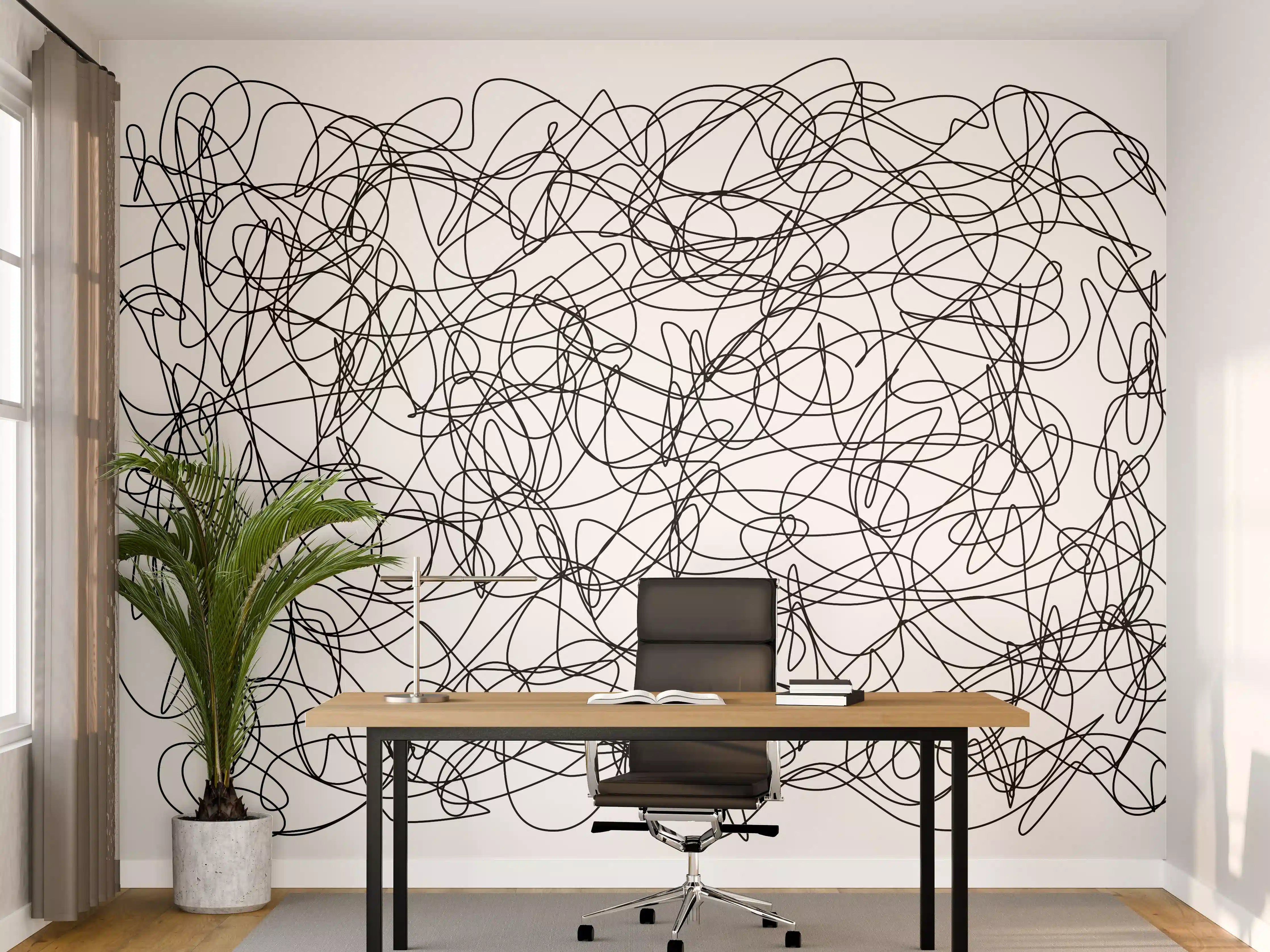 Büro Wandgestaltung - Abstraktes doodle
