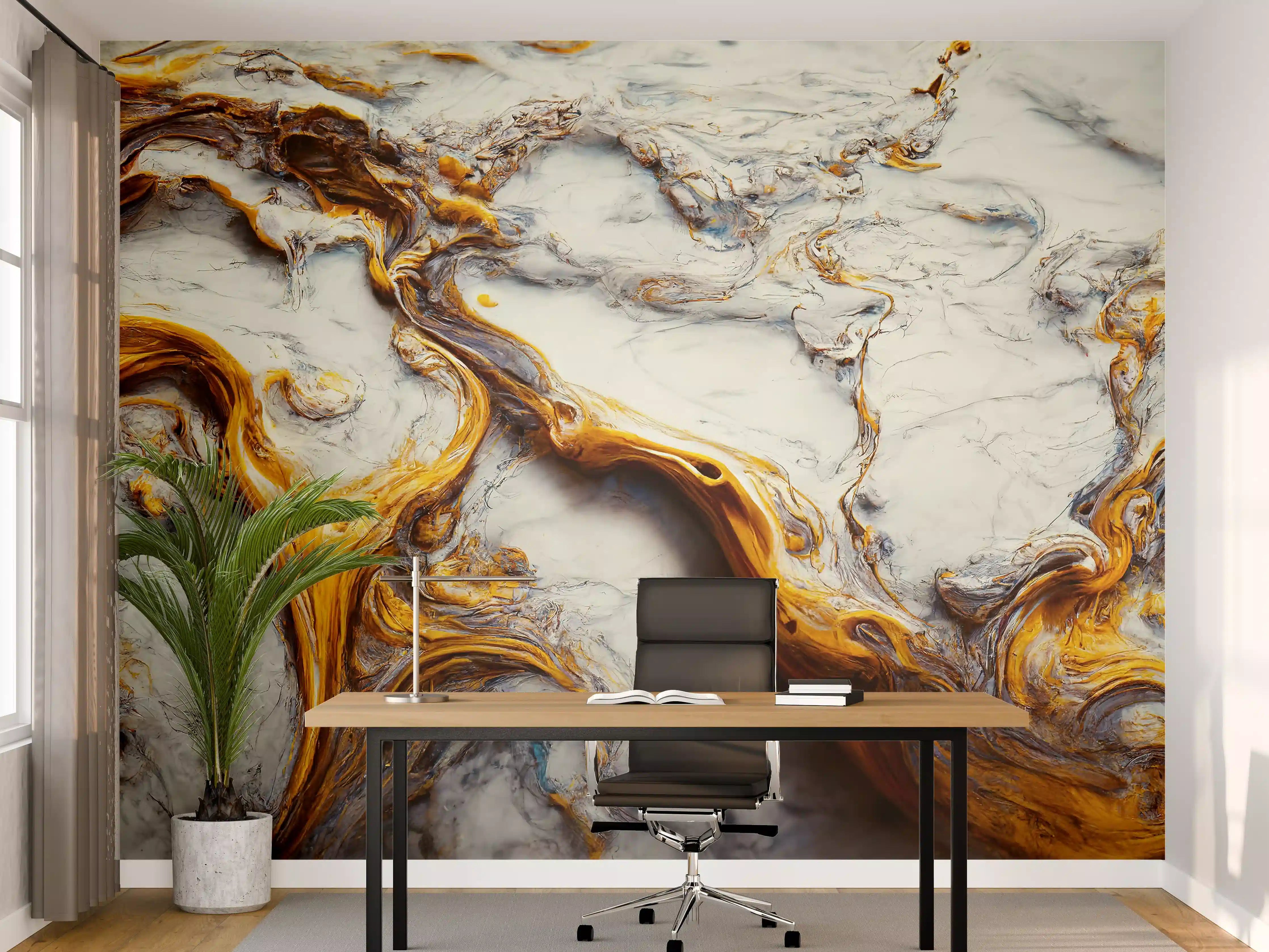 Büro Wandgestaltung - Acrylfarben Flüssigkunst - Marmor