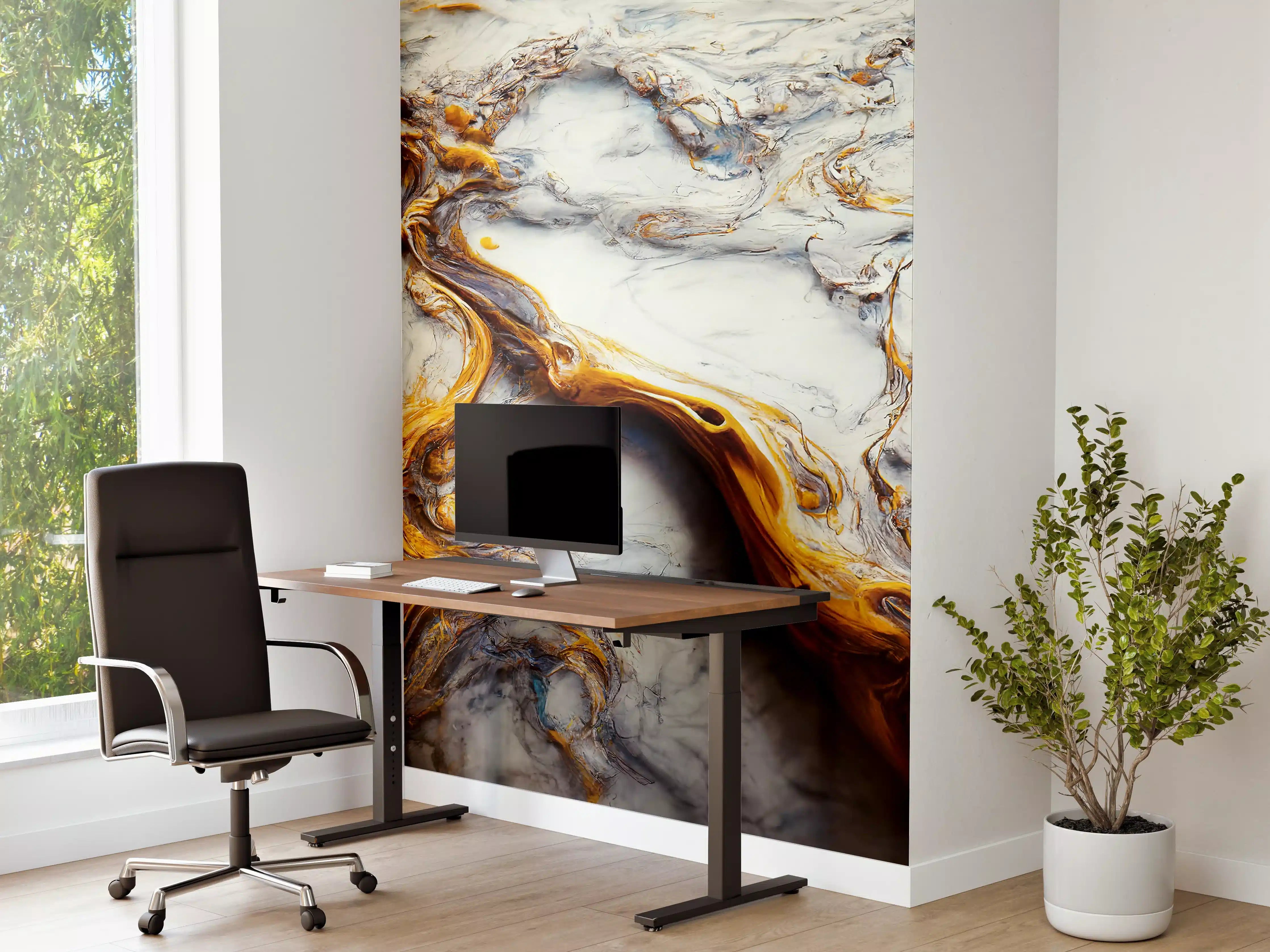 Büro Wandgestaltung - Acrylfarben Flüssigkunst - Marmor