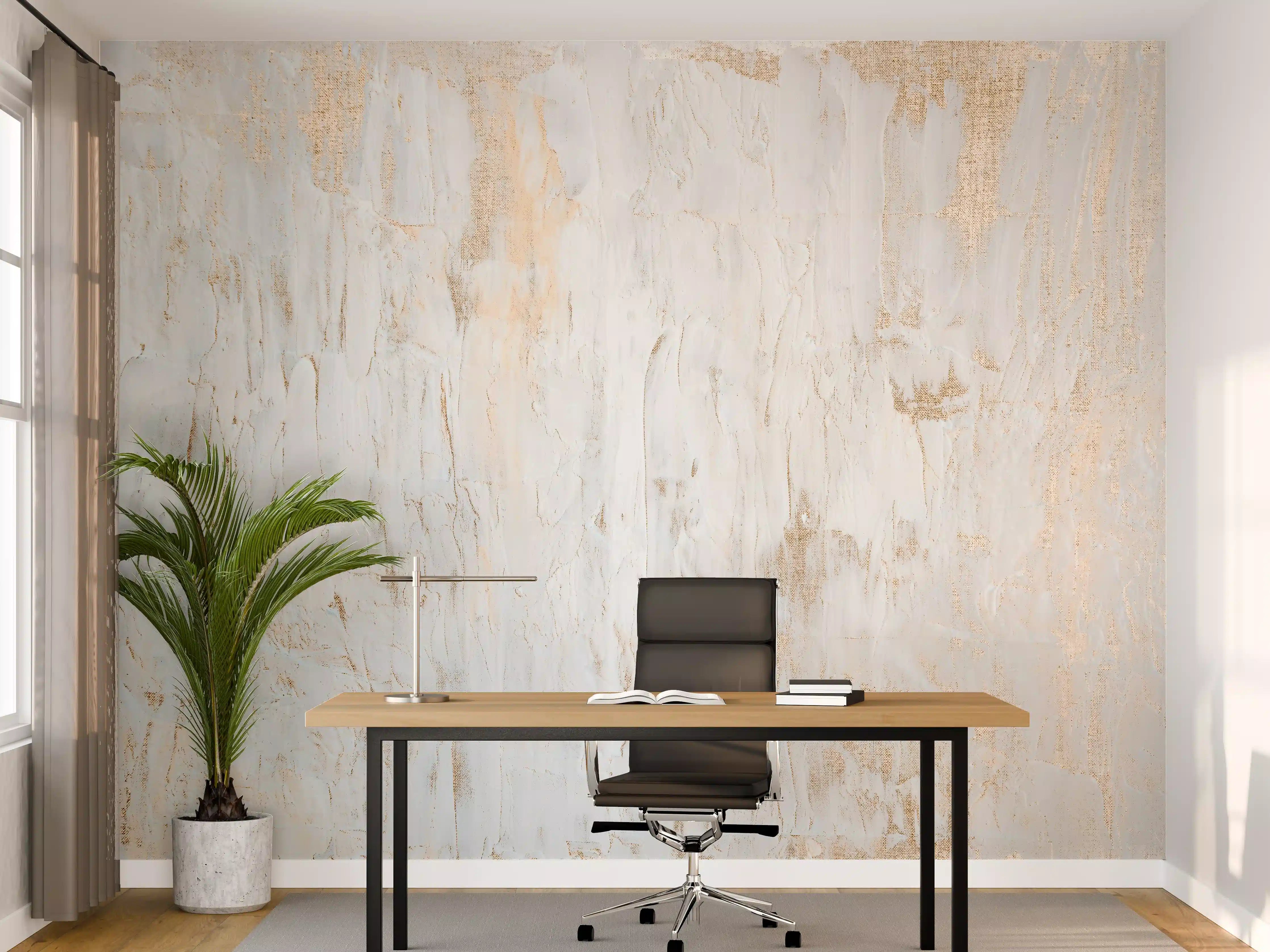 Büro Wandgestaltung - Acrylfarben Kunst - weißer Ton