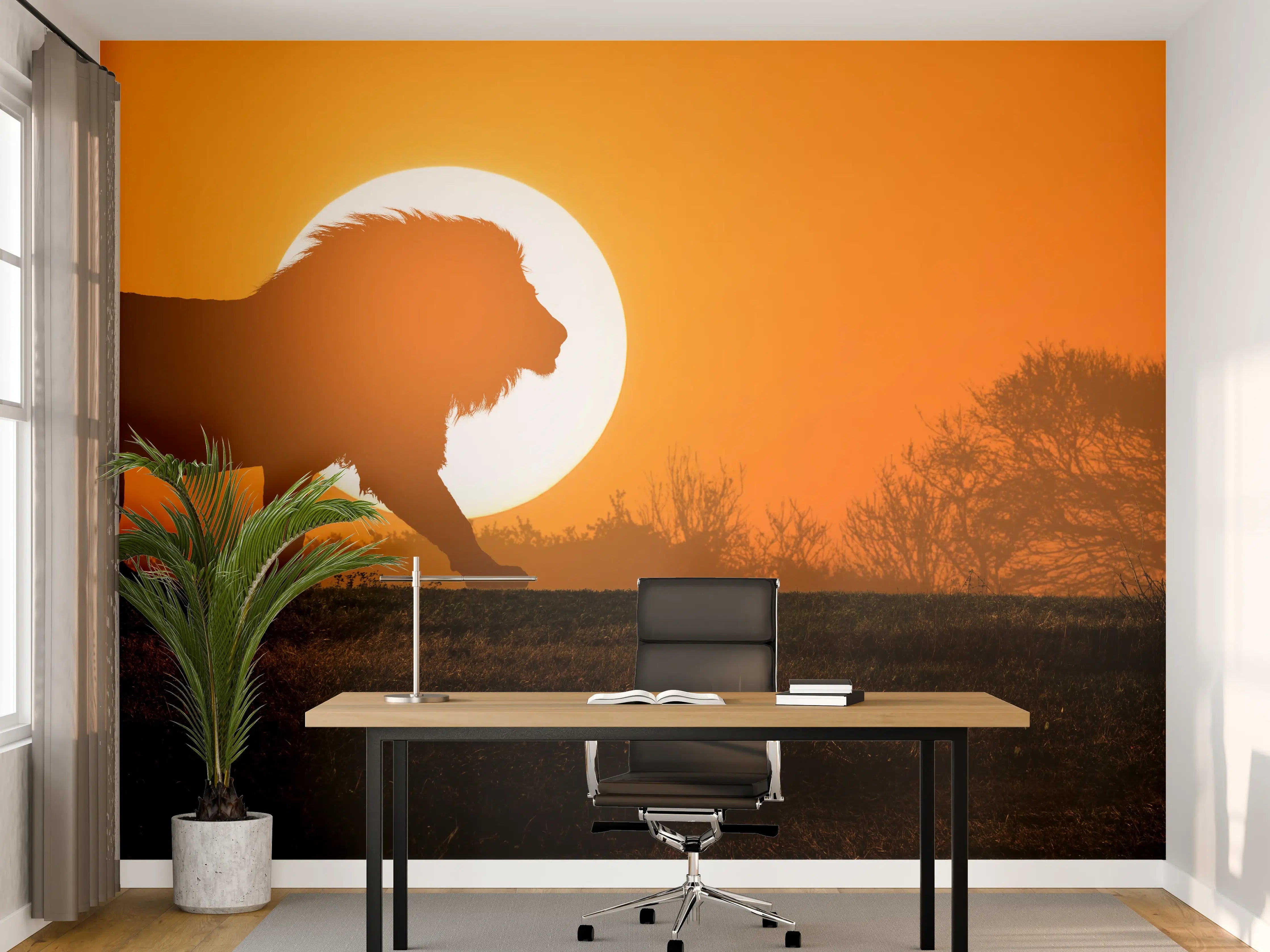 Büro Wandgestaltung - Afrikanische Landschaft bei Sonnenuntergang