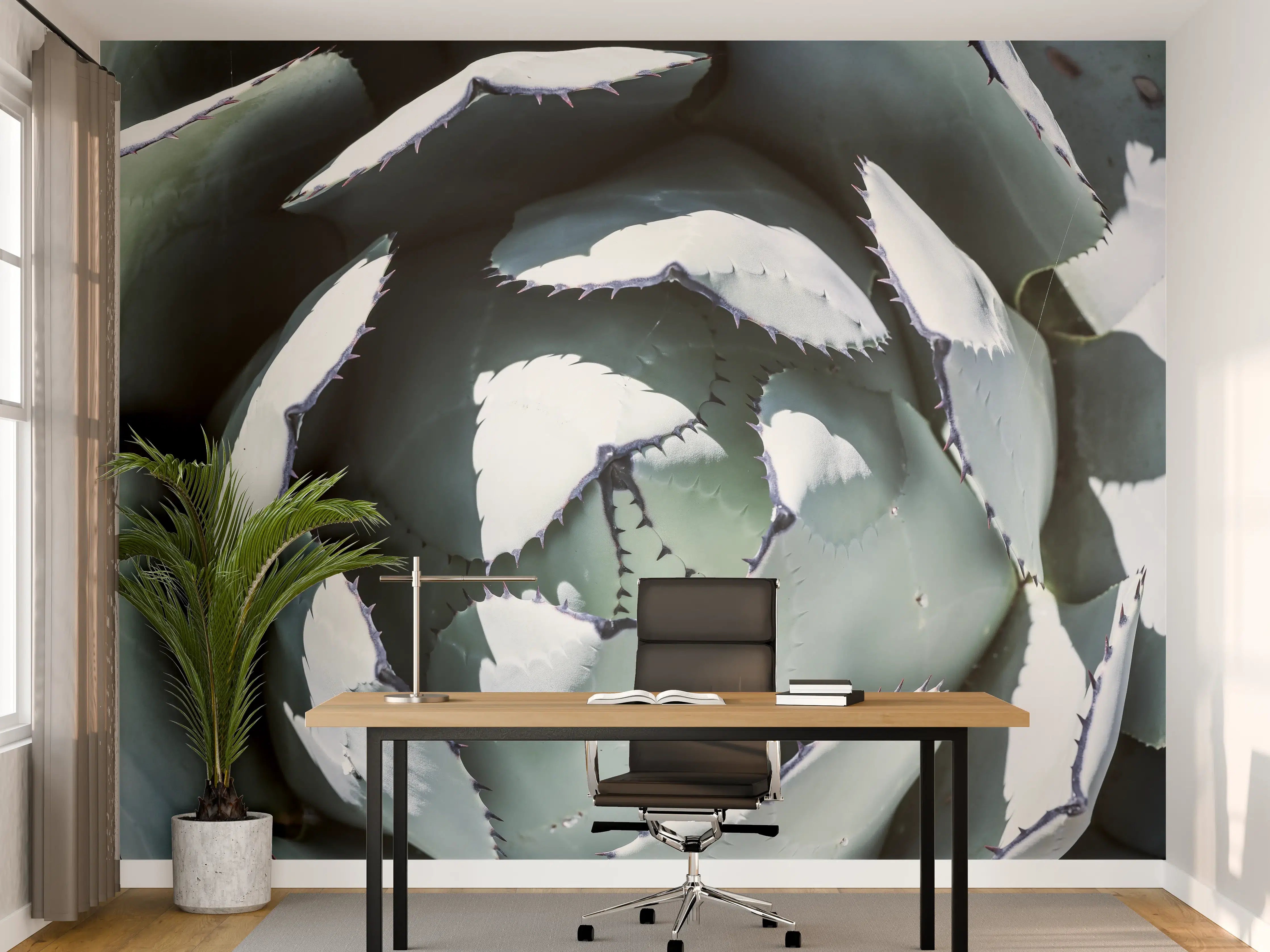 Büro Wandgestaltung - Agave-Blatt Muster
