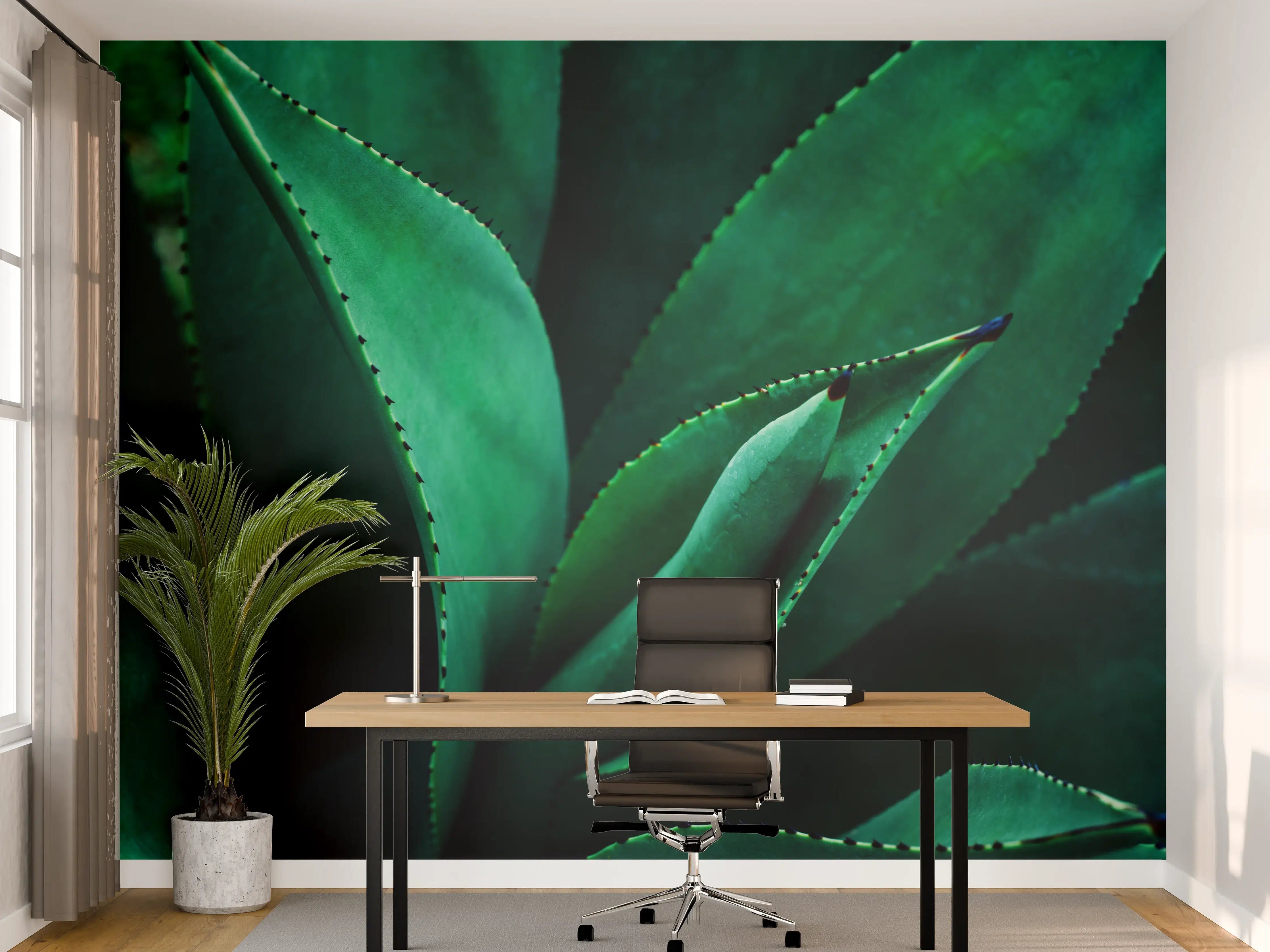 Büro Wandgestaltung - Agave Kaktus - Nahaufnahme