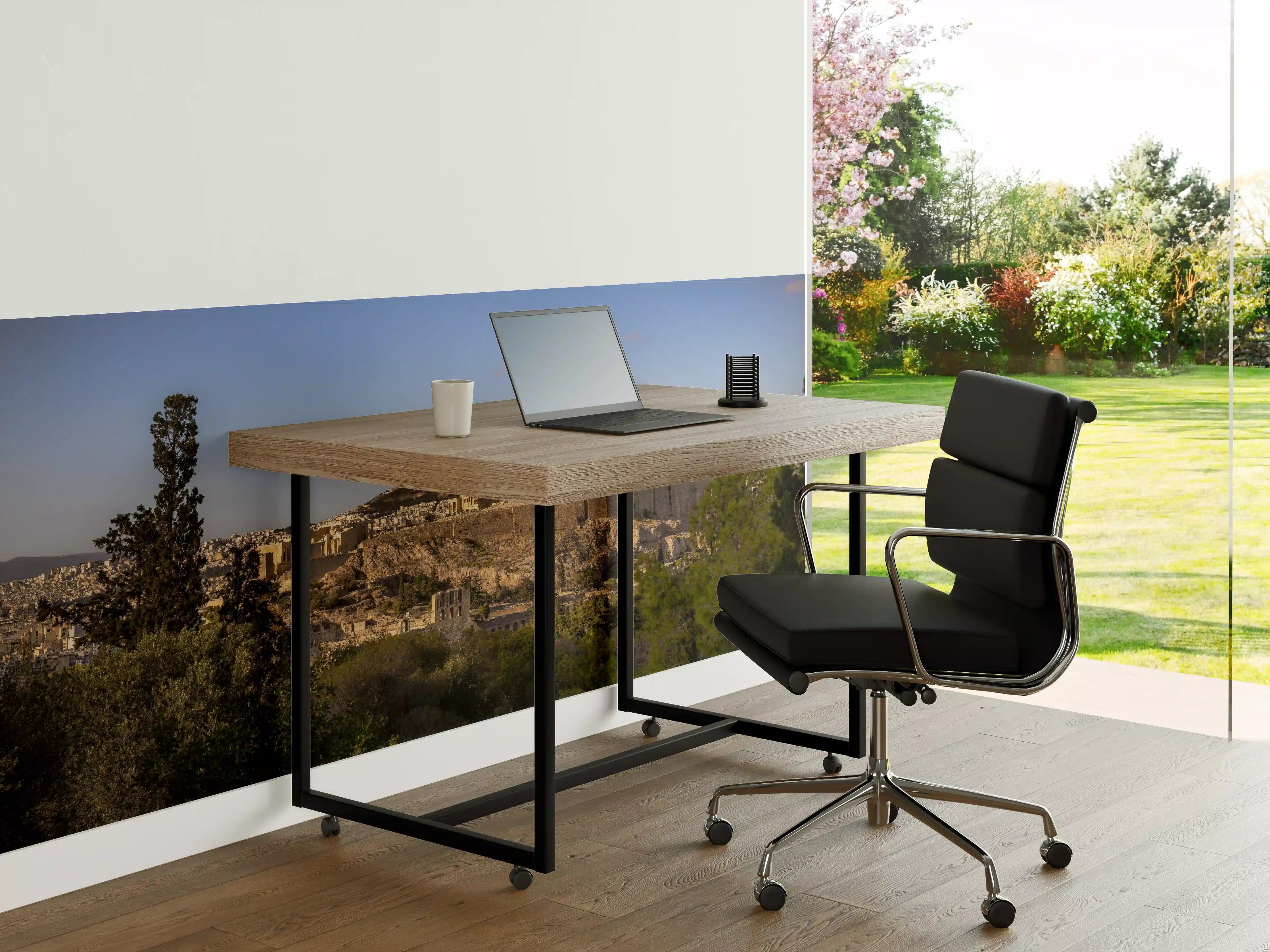 Büro Wandgestaltung - Akropolis Panorama Beige-Blau