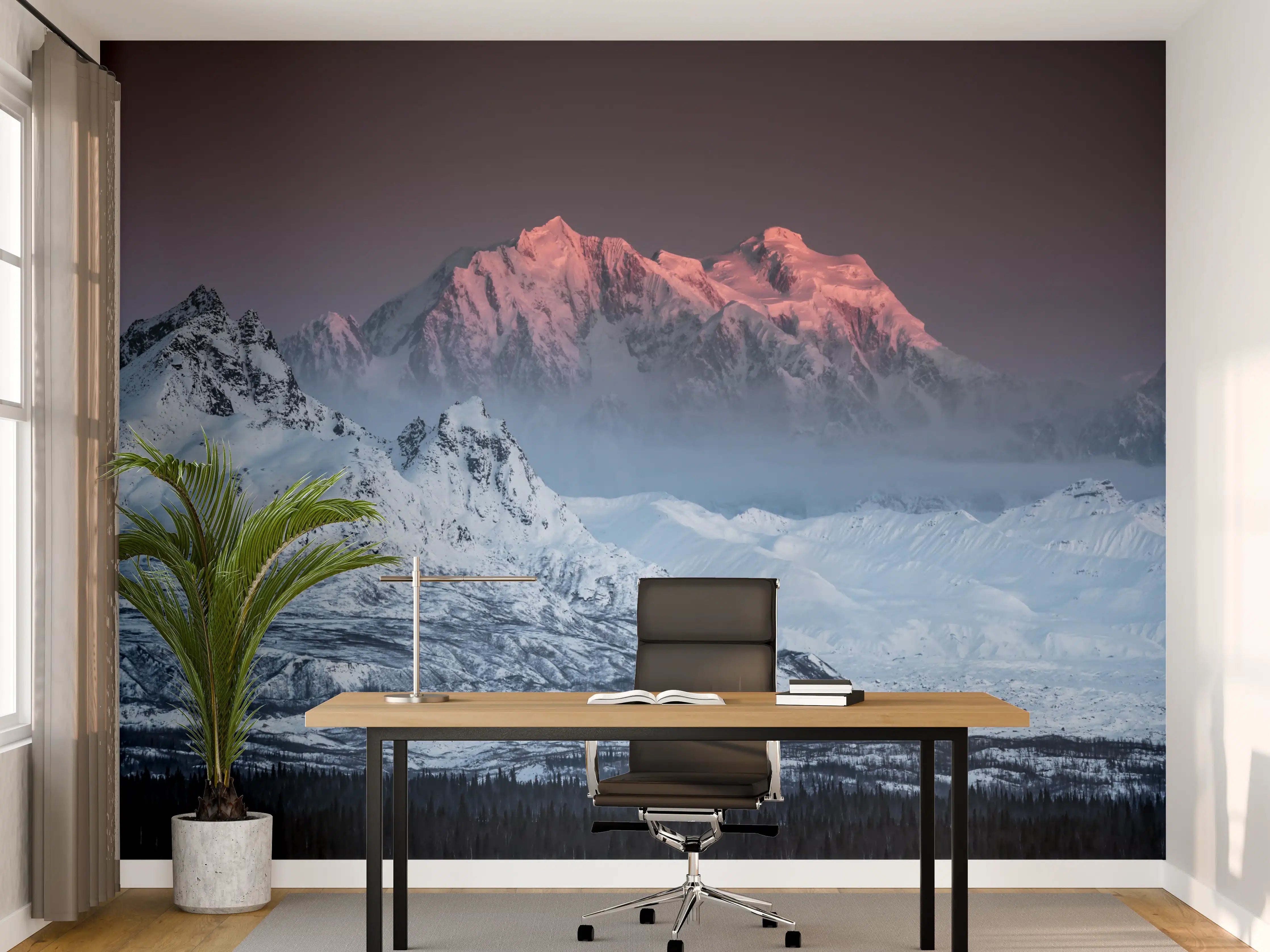 Büro Wandgestaltung - Alaska Winterberge Panorama