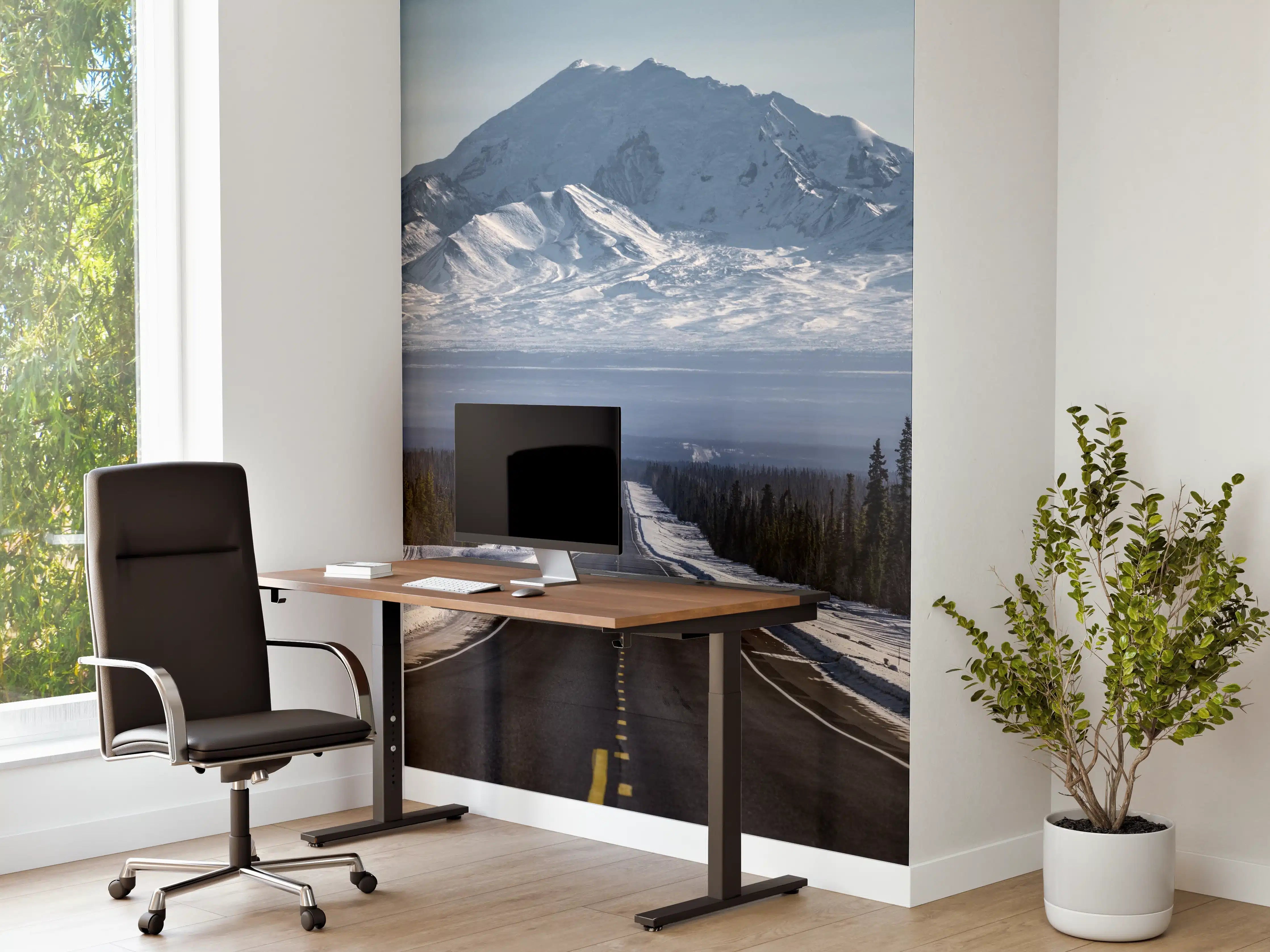 Büro Wandgestaltung - Alaskas Bergstraße im Winter