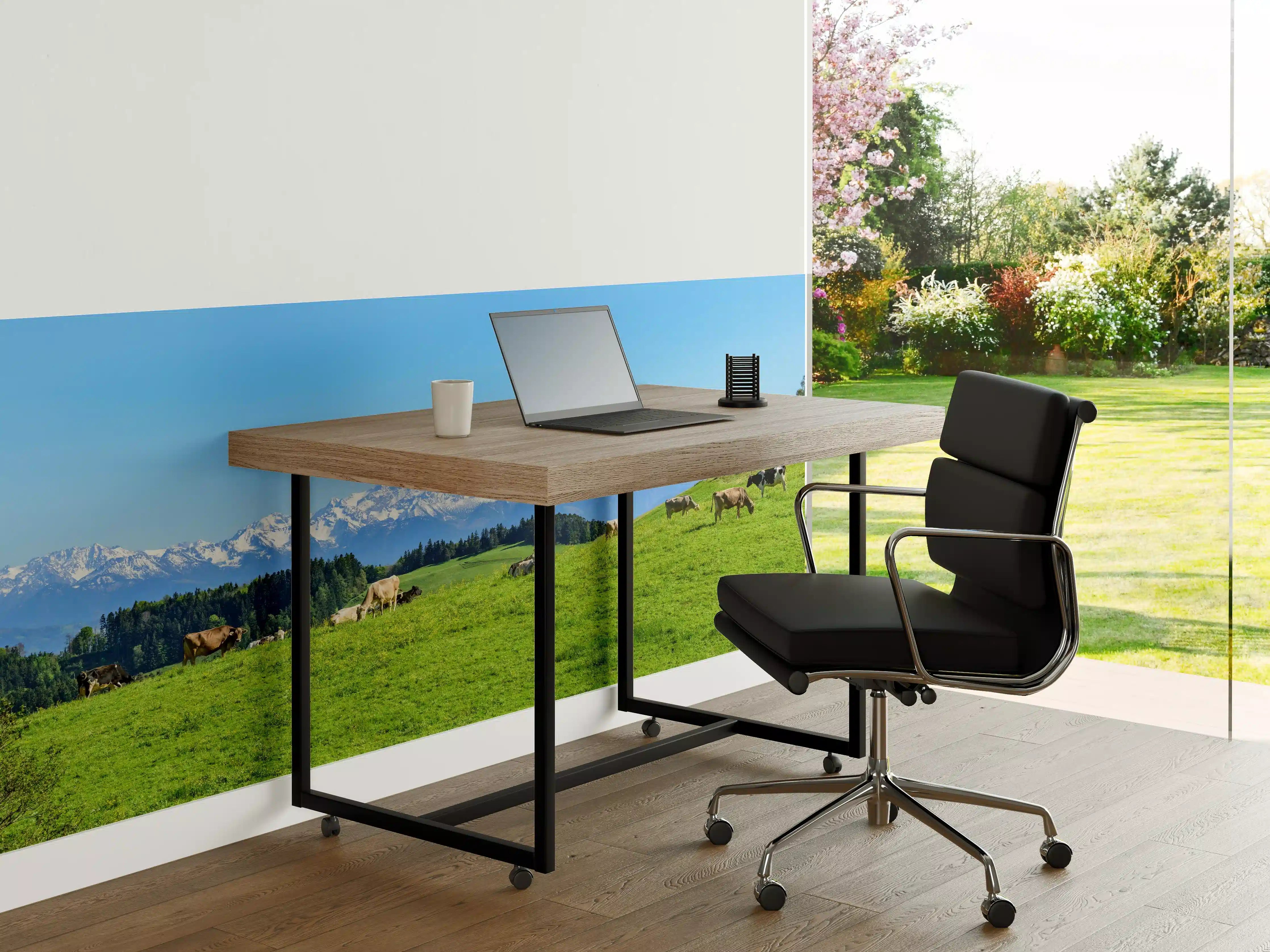 Büro Wandgestaltung - Almwiese mit Kühen und Alpenblick