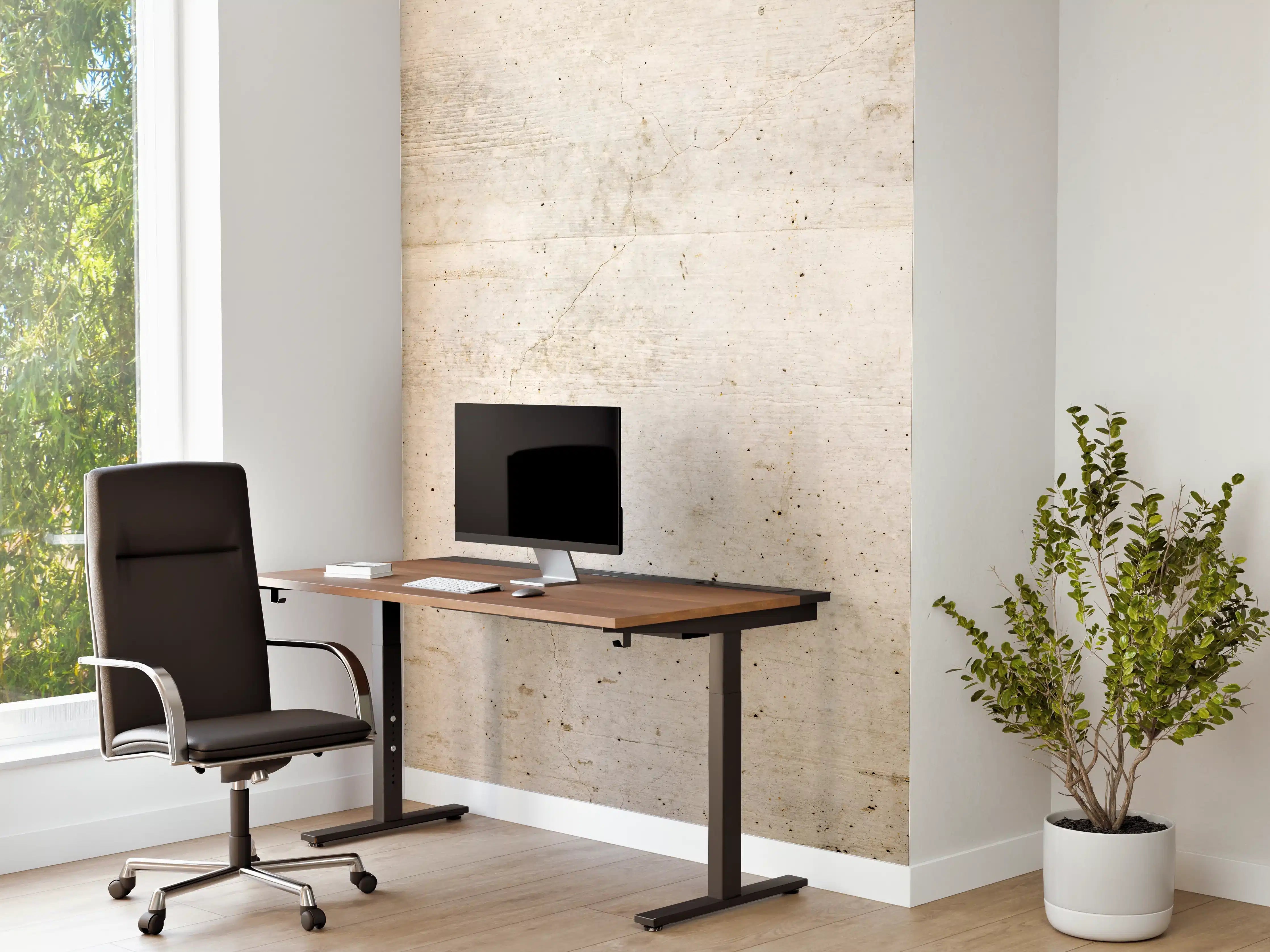 Büro Wandgestaltung - Alte Betonwandtextur mit Holzmaserung
