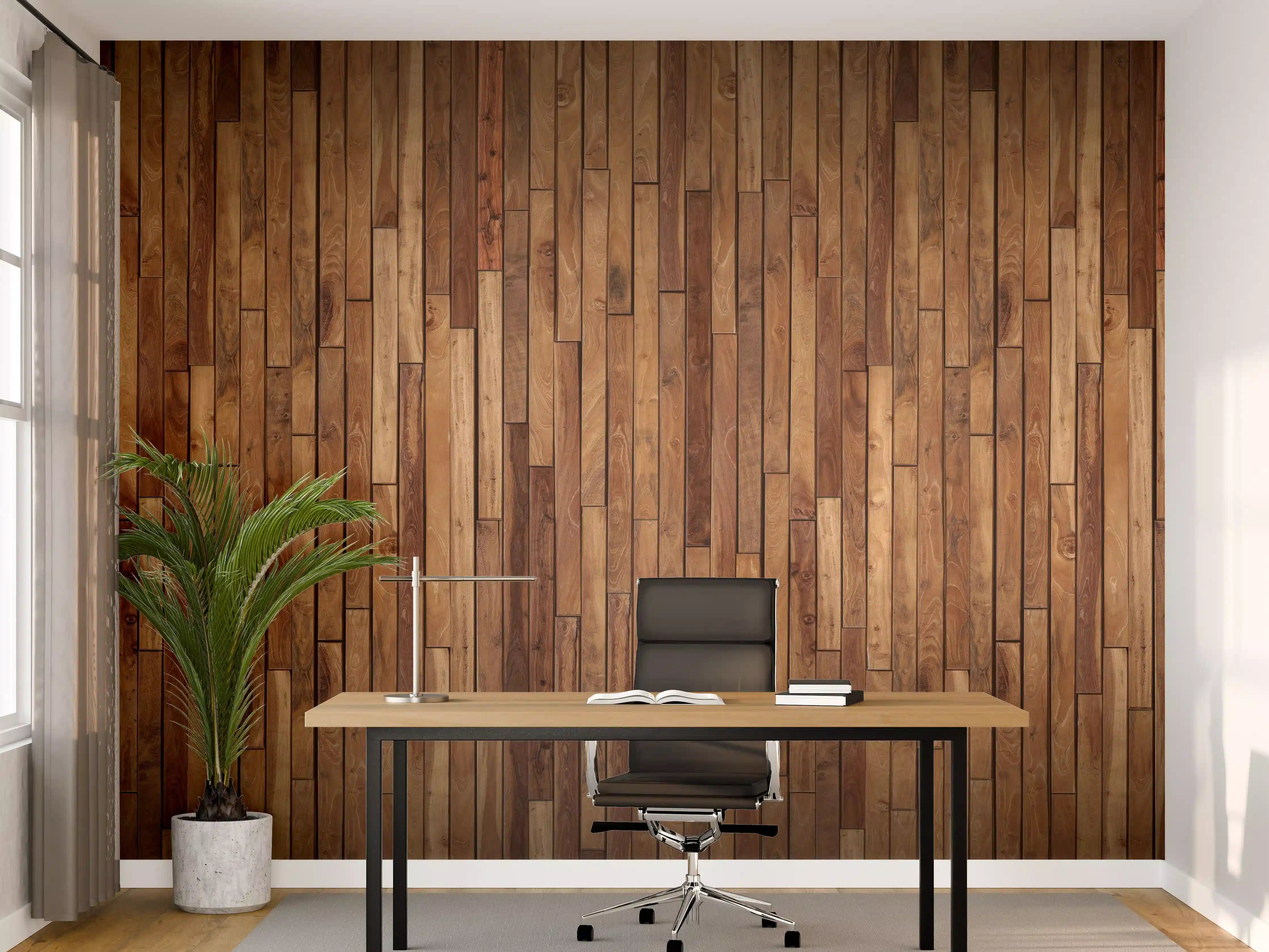 Büro Wandgestaltung - Alte Kiefernholz Planken