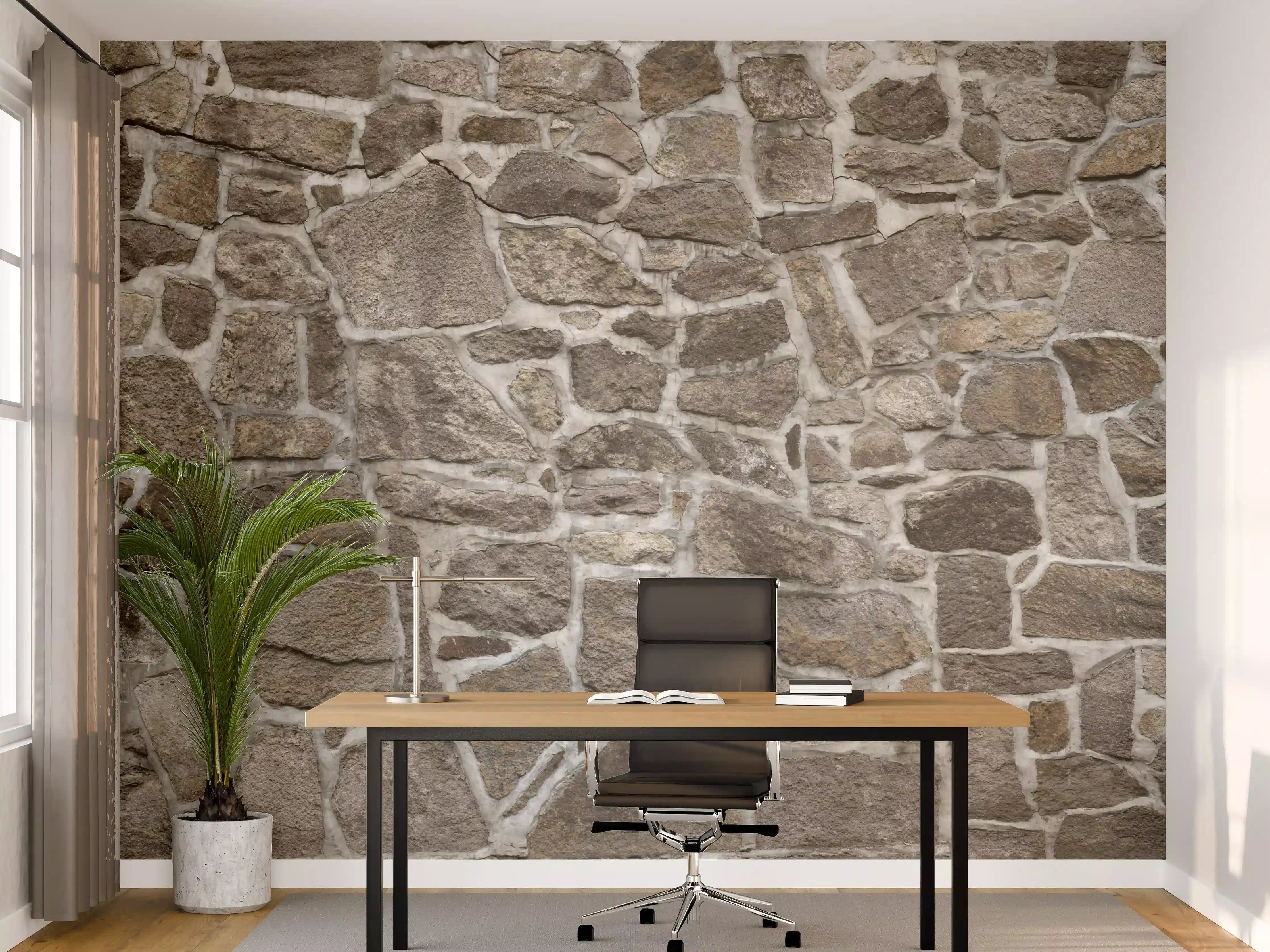 Büro Wandgestaltung - Alte Steinmauer