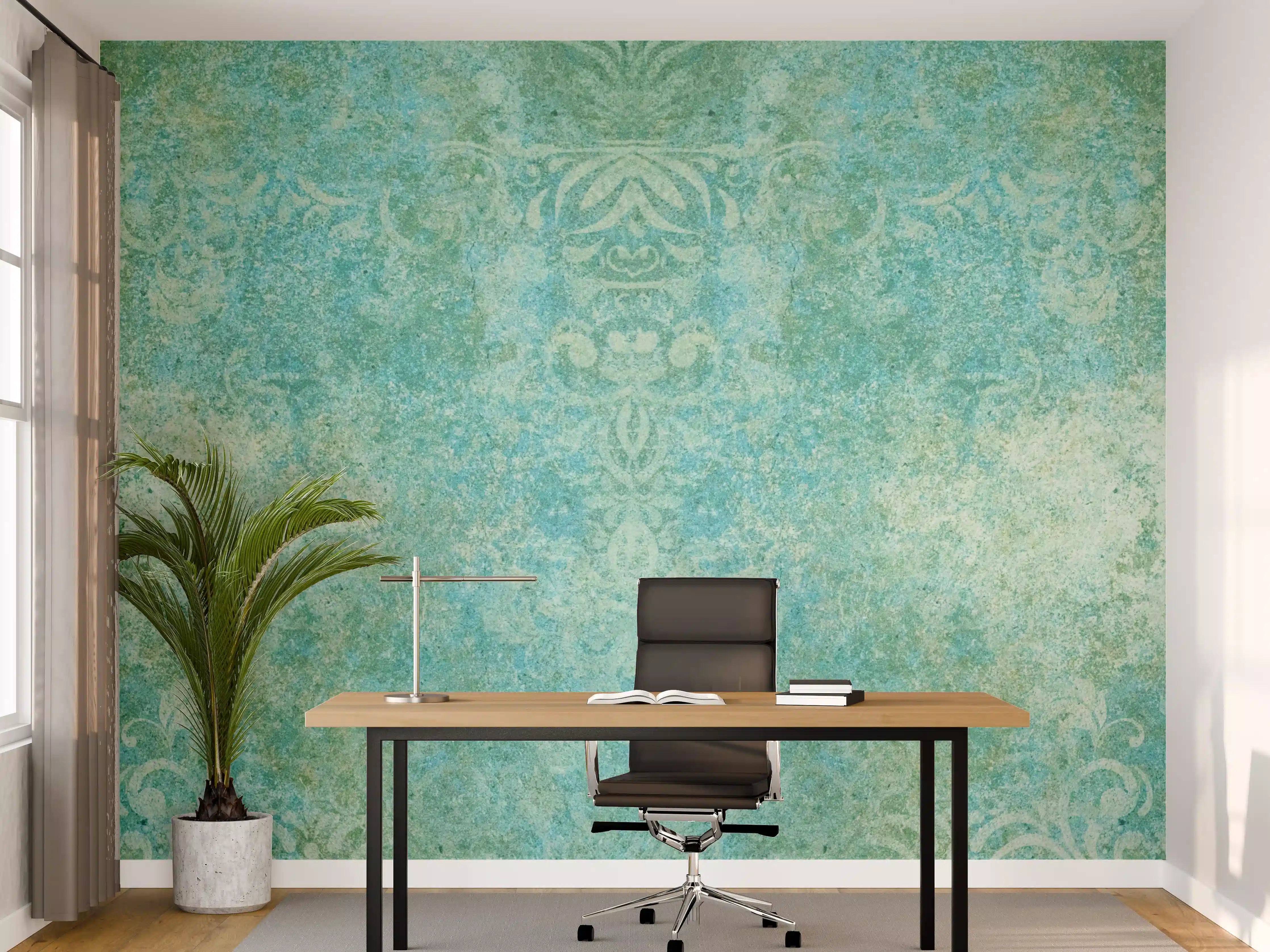 Büro Wandgestaltung - Alte blaugrüne Vintage-Fliesen