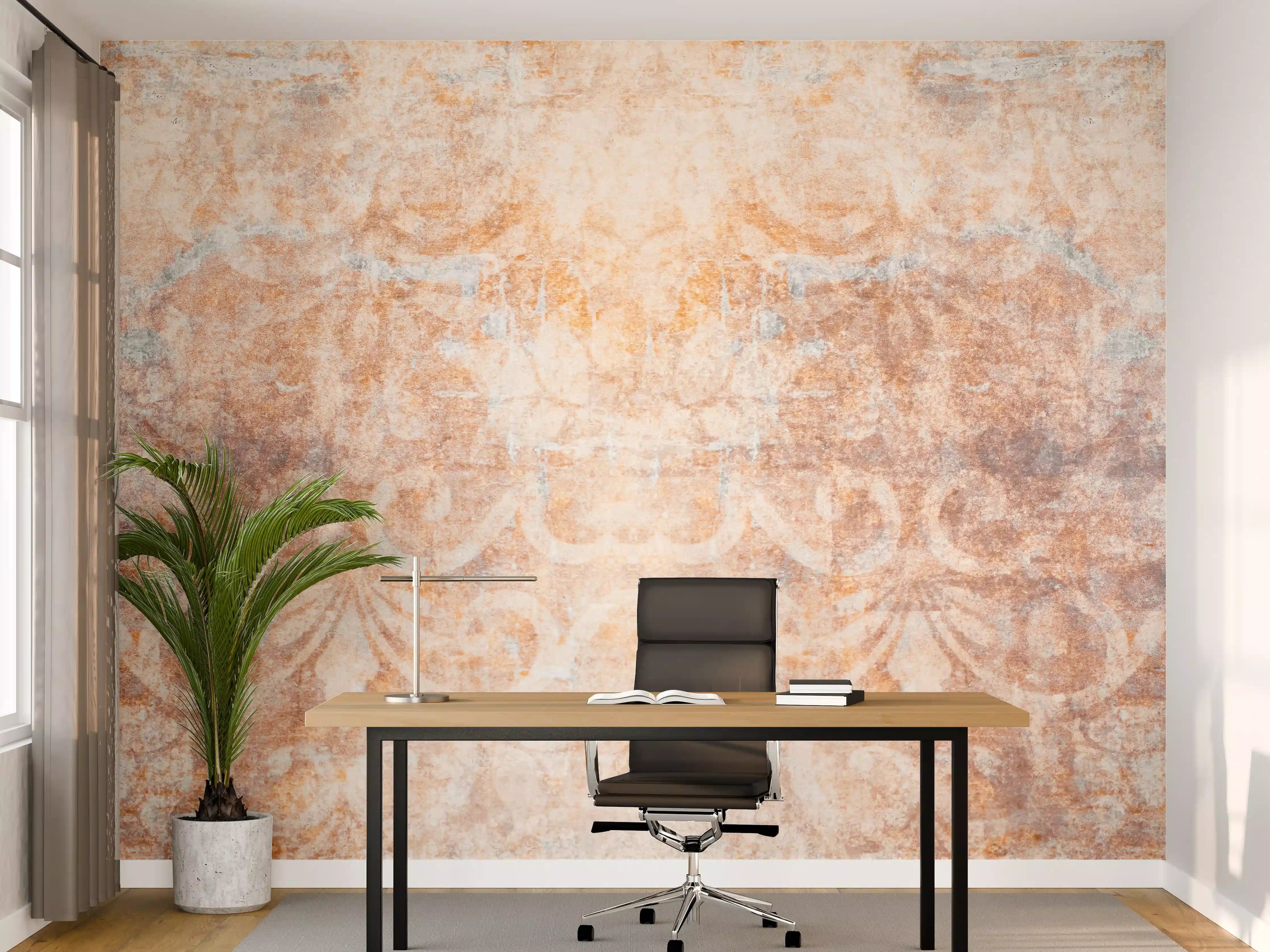 Büro Wandgestaltung - Alte braun-orange-weiß Fliesenpatchwork