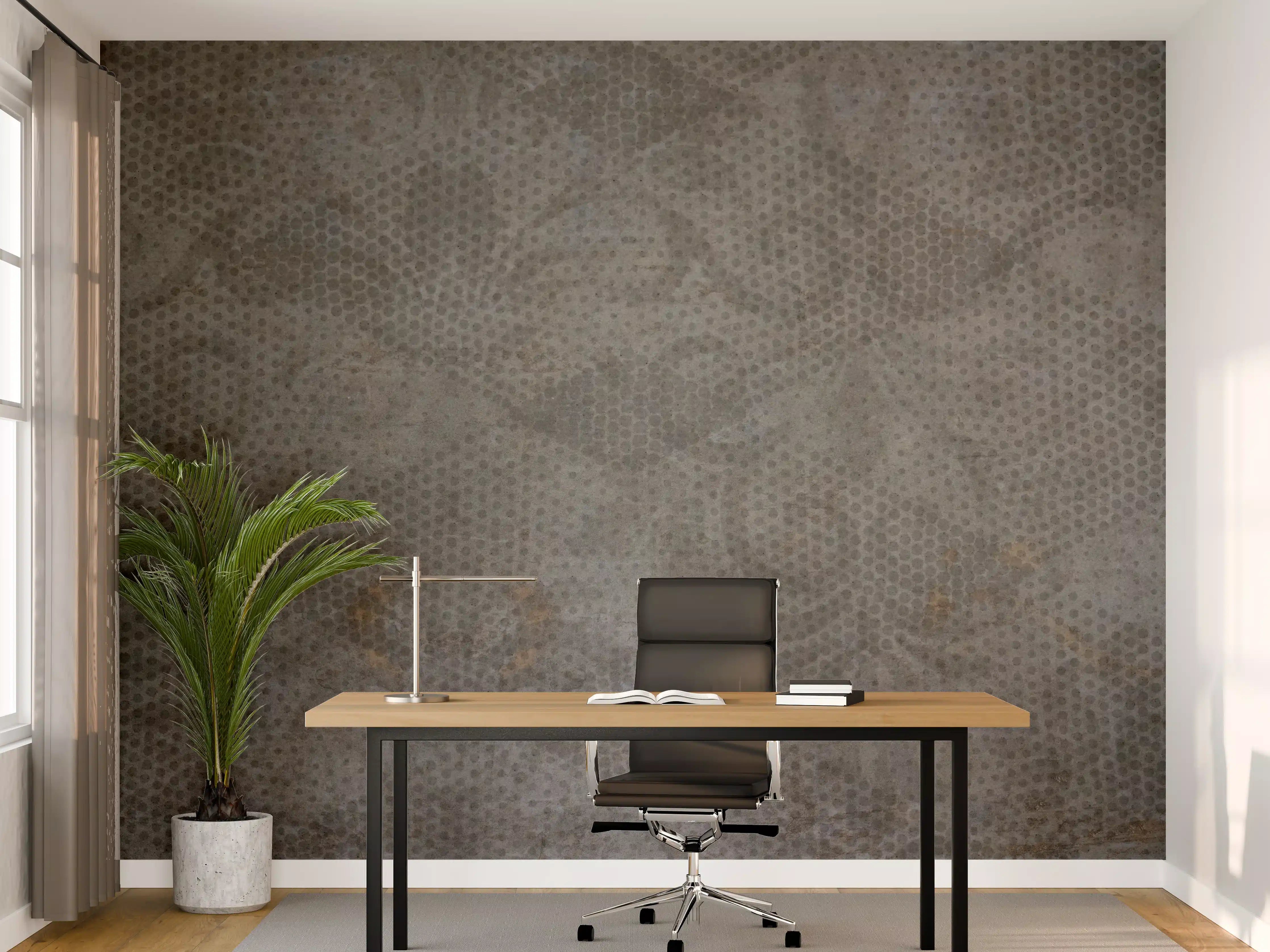Büro Wandgestaltung - Alte braunbefleckte Tapete