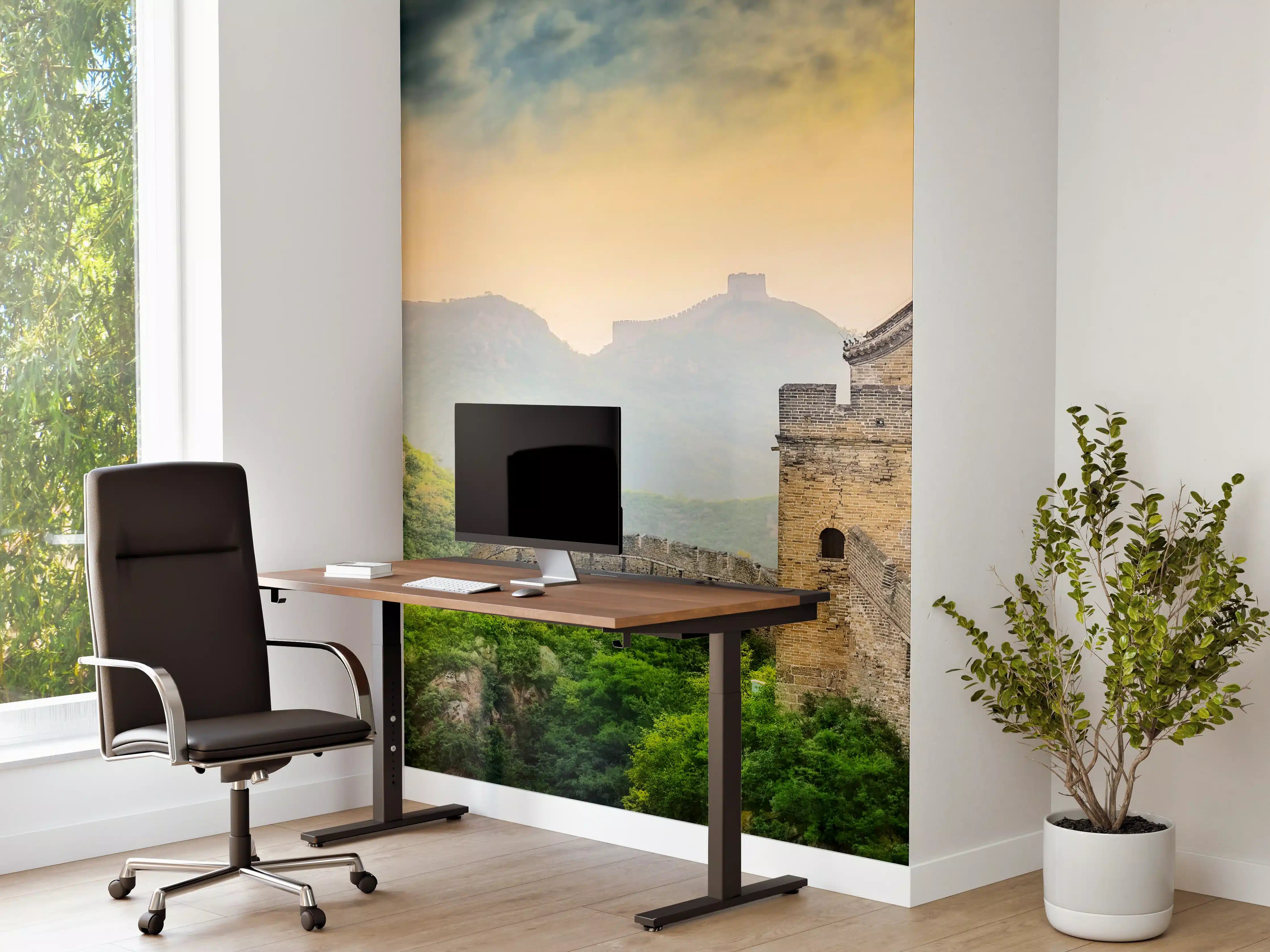 Büro Wandgestaltung - Alte chinesische Mauer bei Sonnenuntergang