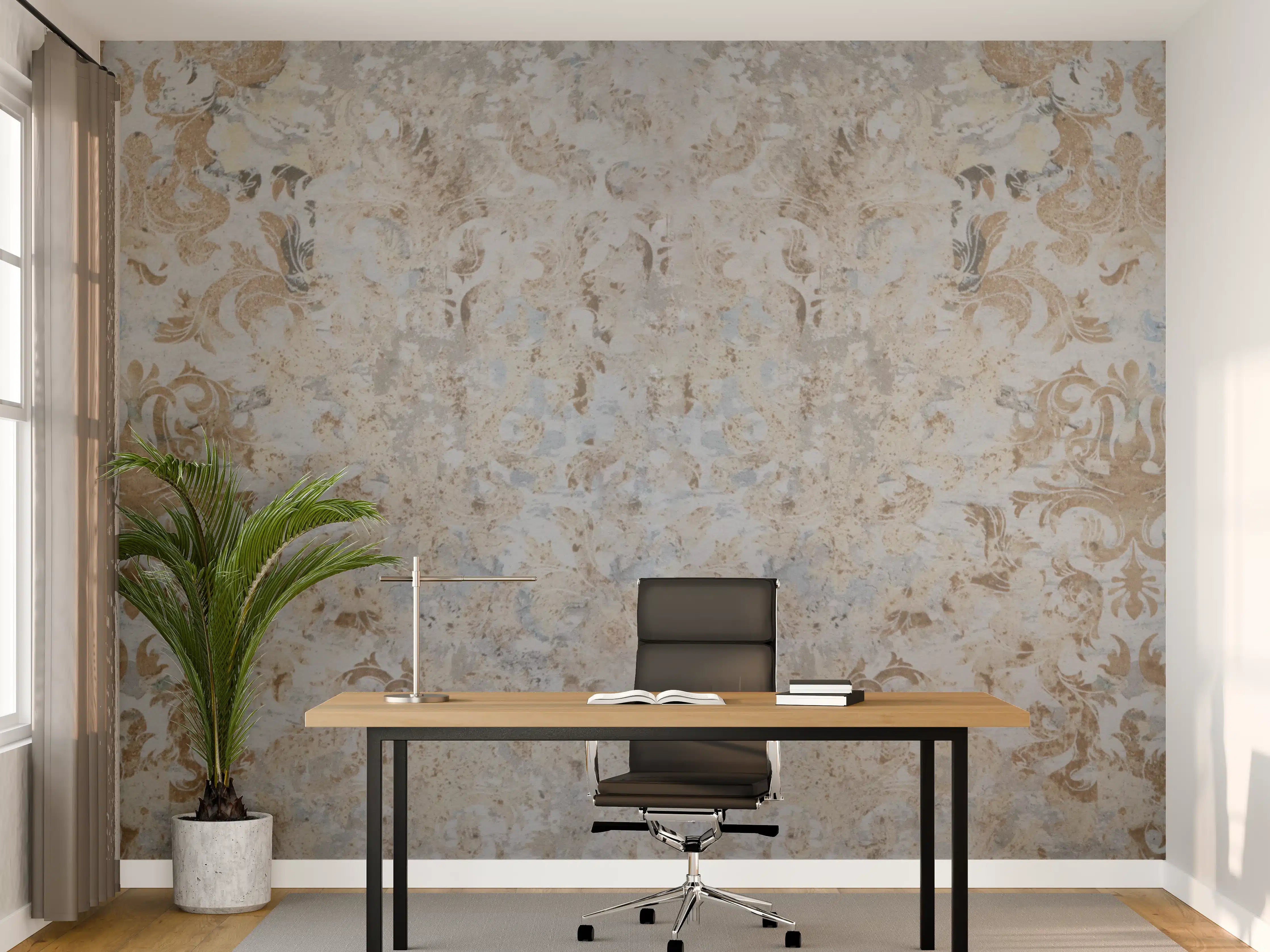 Büro Wandgestaltung - Alte grau braune Vintage Fliesen