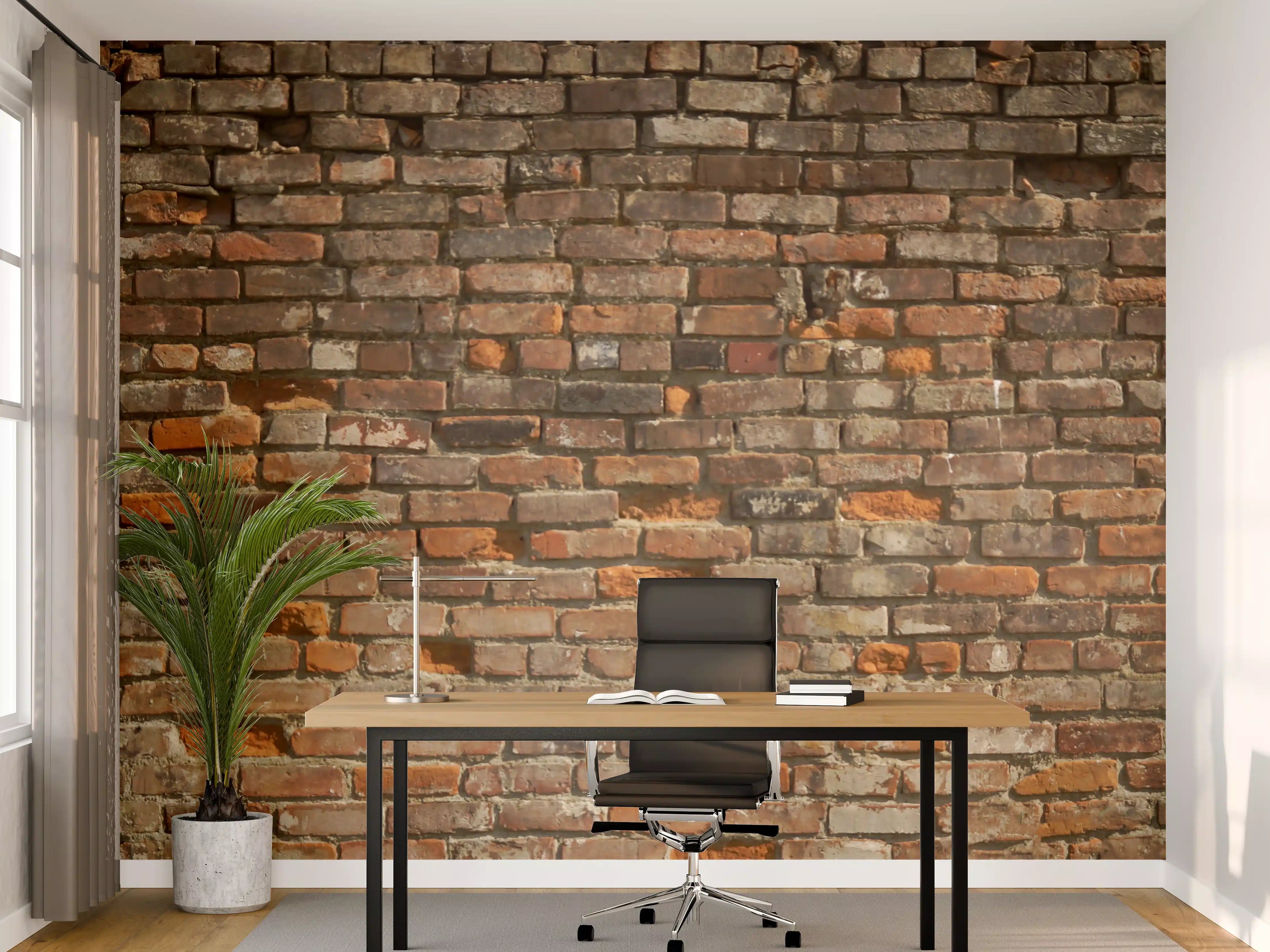 Büro Wandgestaltung - Alte kaputte Ziegelwand