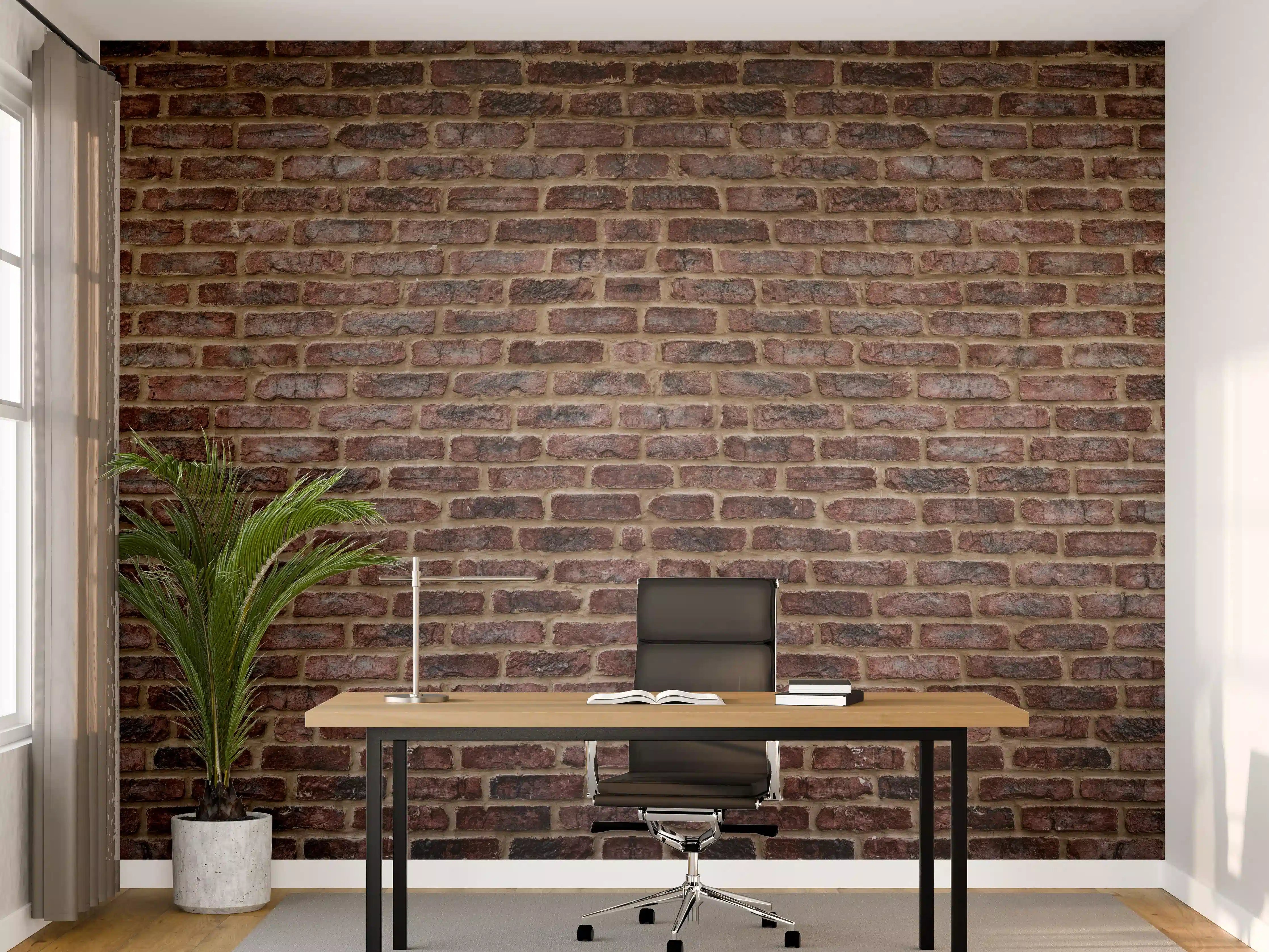 Büro Wandgestaltung - Alte rötliche Ziegelwand