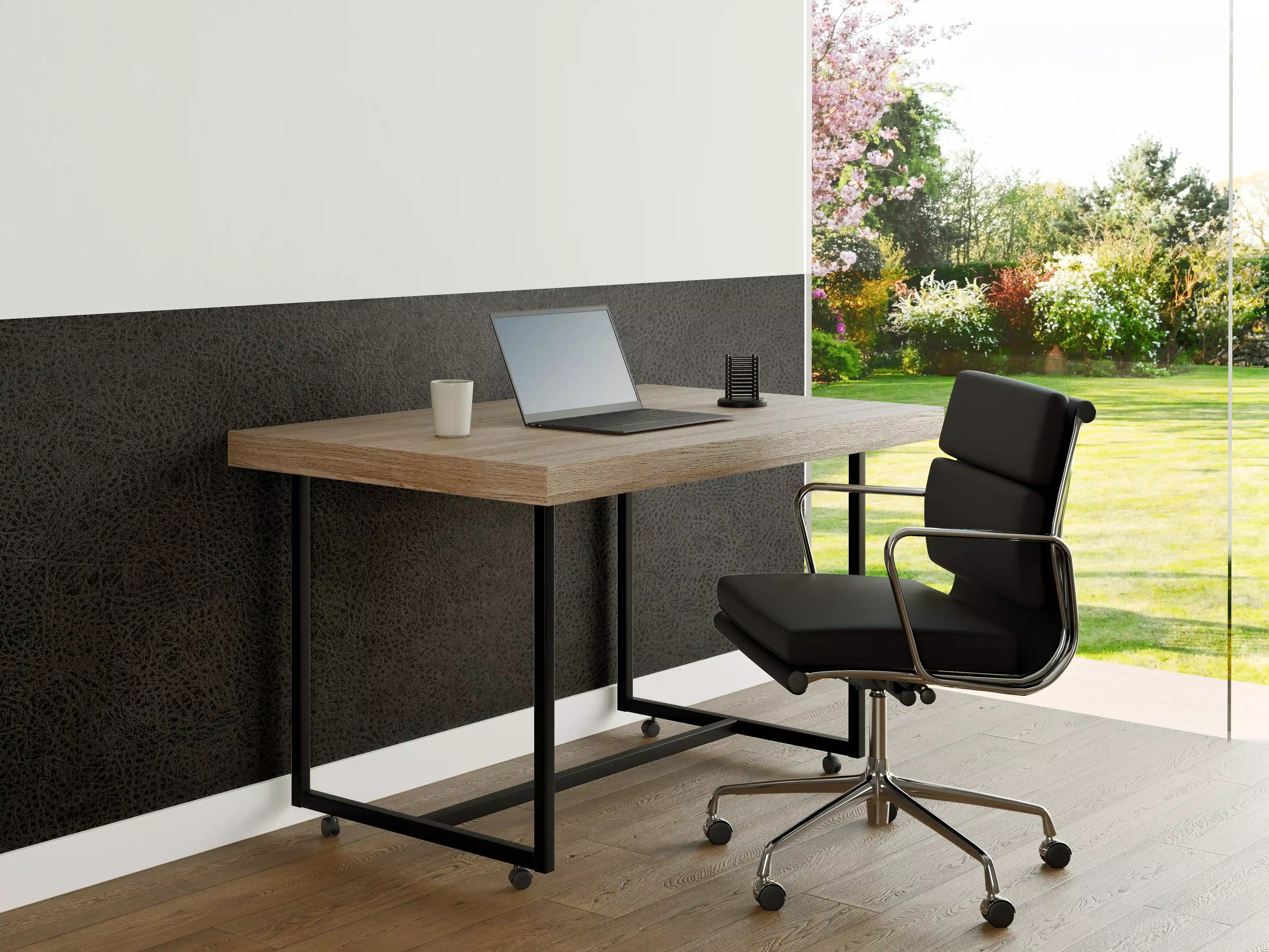 Büro Wandgestaltung - Alte schwarze Leder Textur
