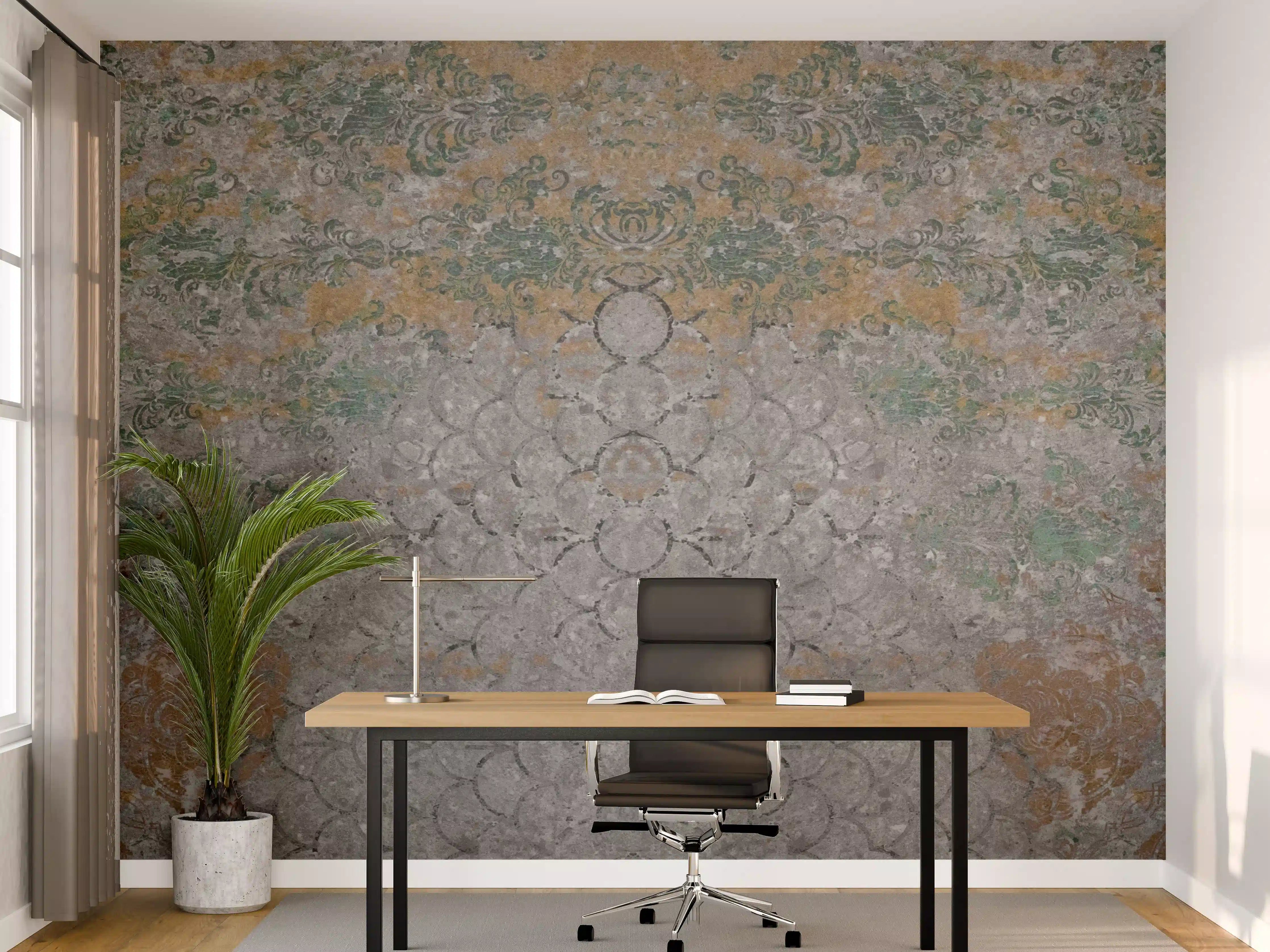 Büro Wandgestaltung - Alte shabby Patchwork Motiv