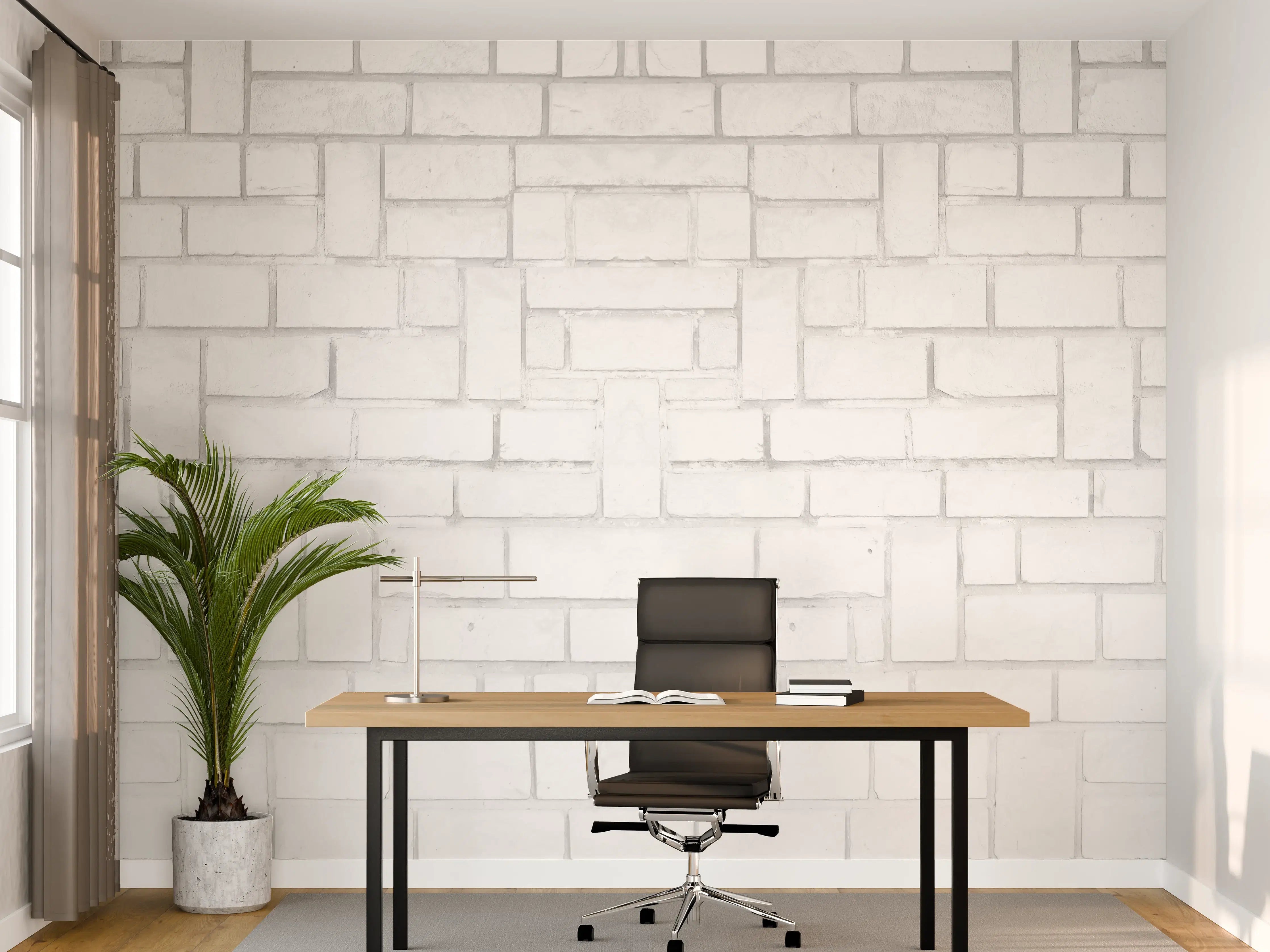 Büro Wandgestaltung - Alte weiße Backsteinmauer Muster