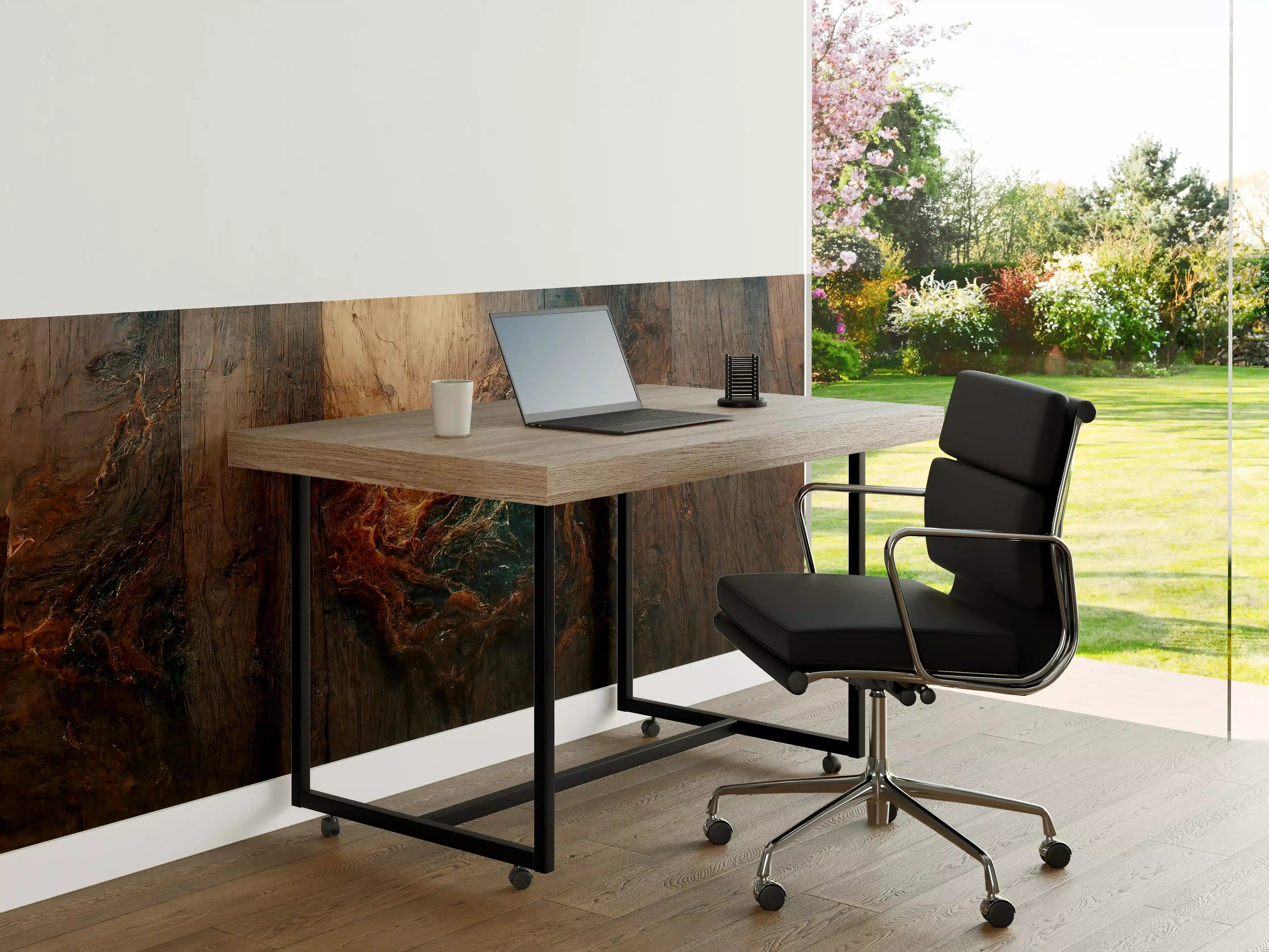 Büro Wandgestaltung - Alter Holzhintergrund mit blauem Harz