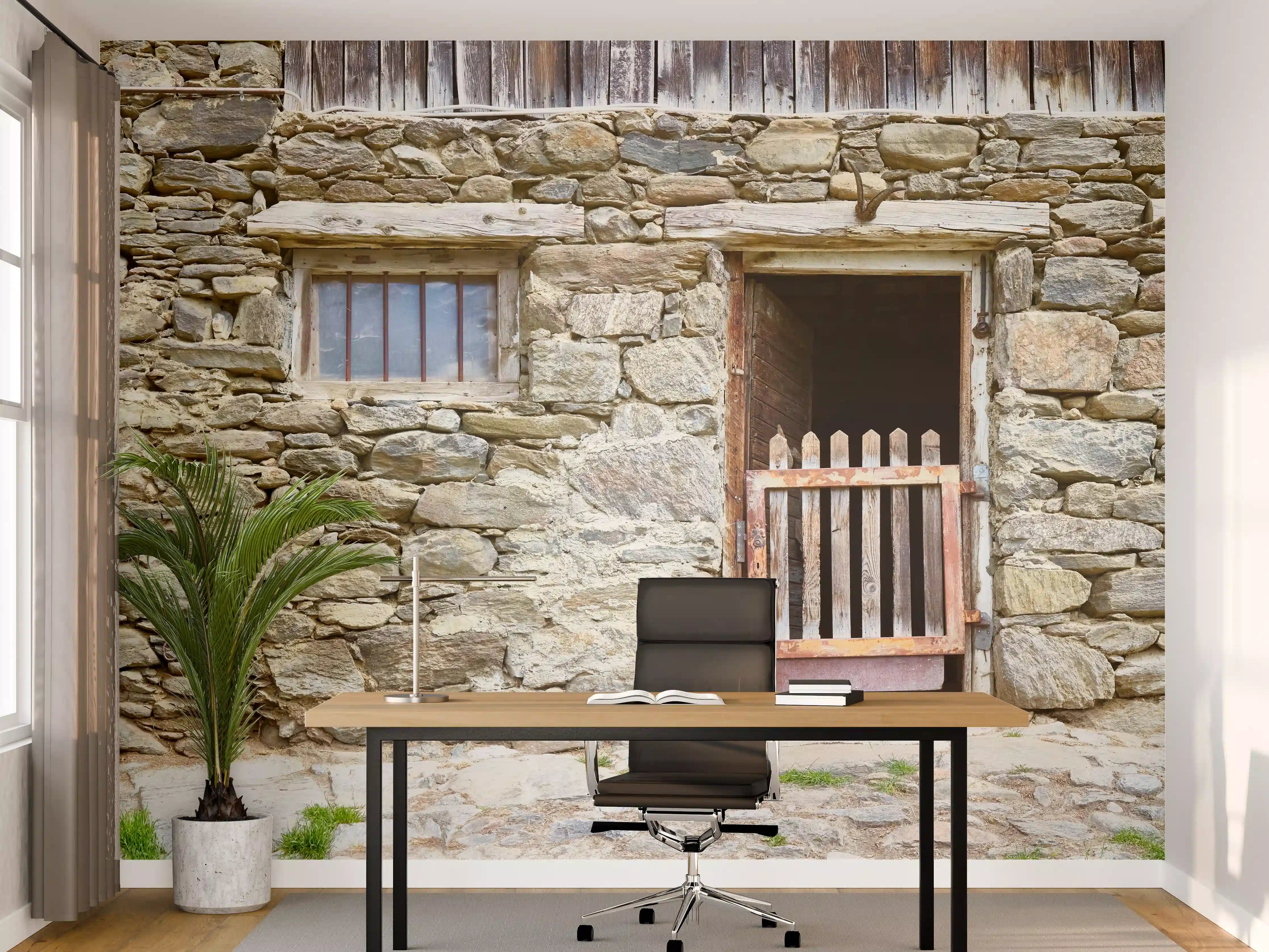 Büro Wandgestaltung - Alter Tierstall in Südtirol
