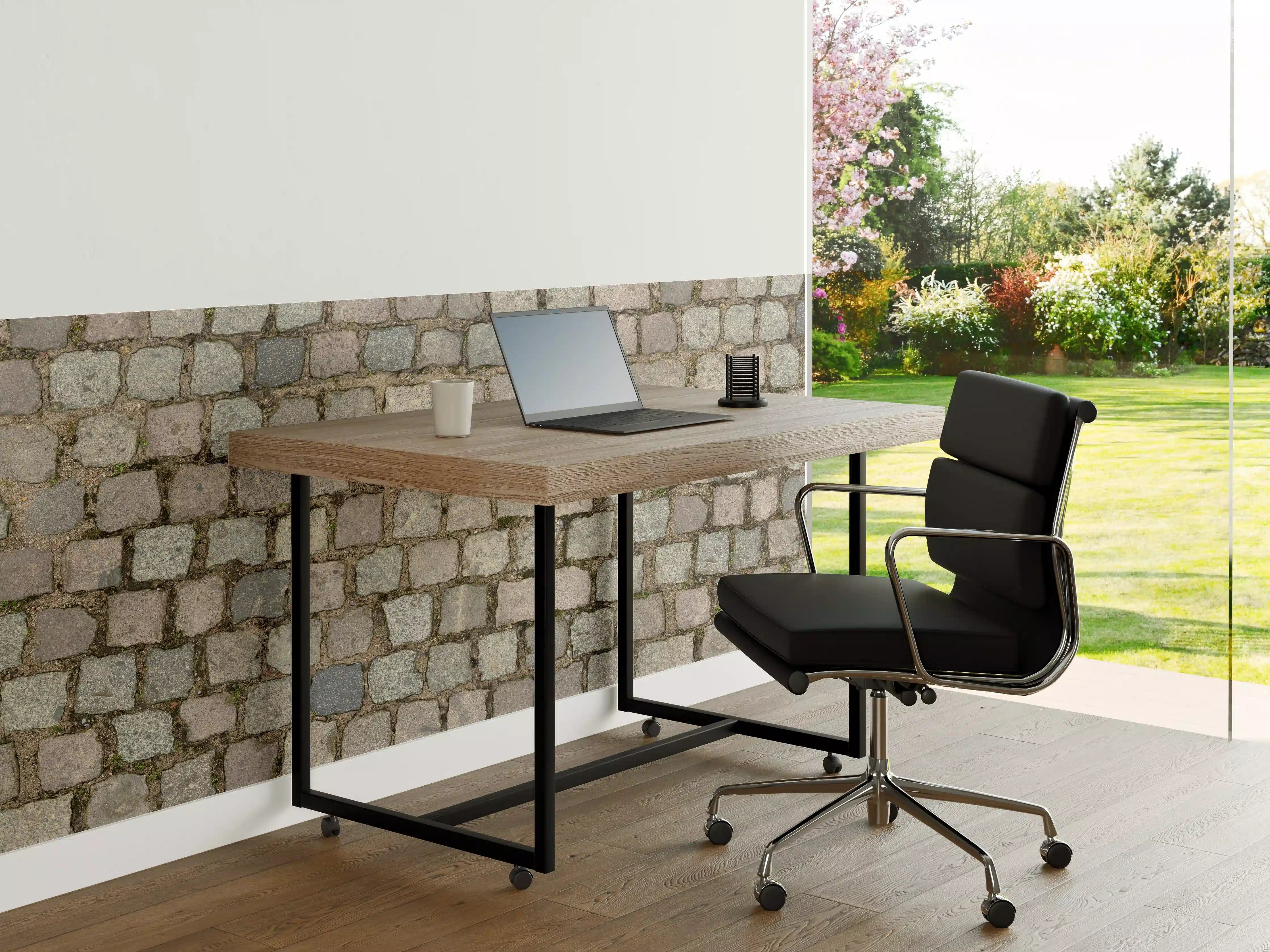 Büro Wandgestaltung - Altstadt Kopfsteinpflaster Grautöne