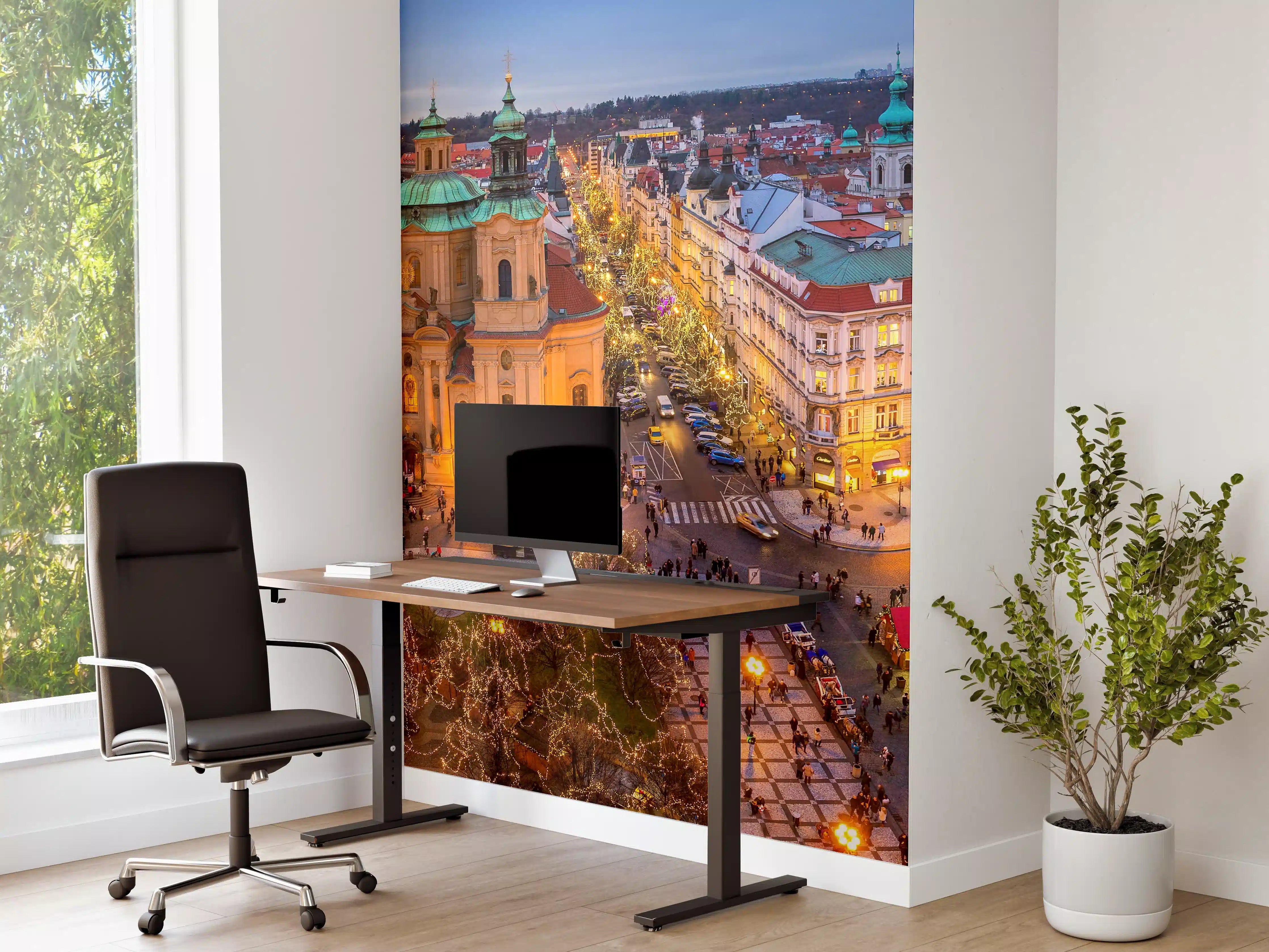 Büro Wandgestaltung - Altstadt von Prag zu Weihnachten