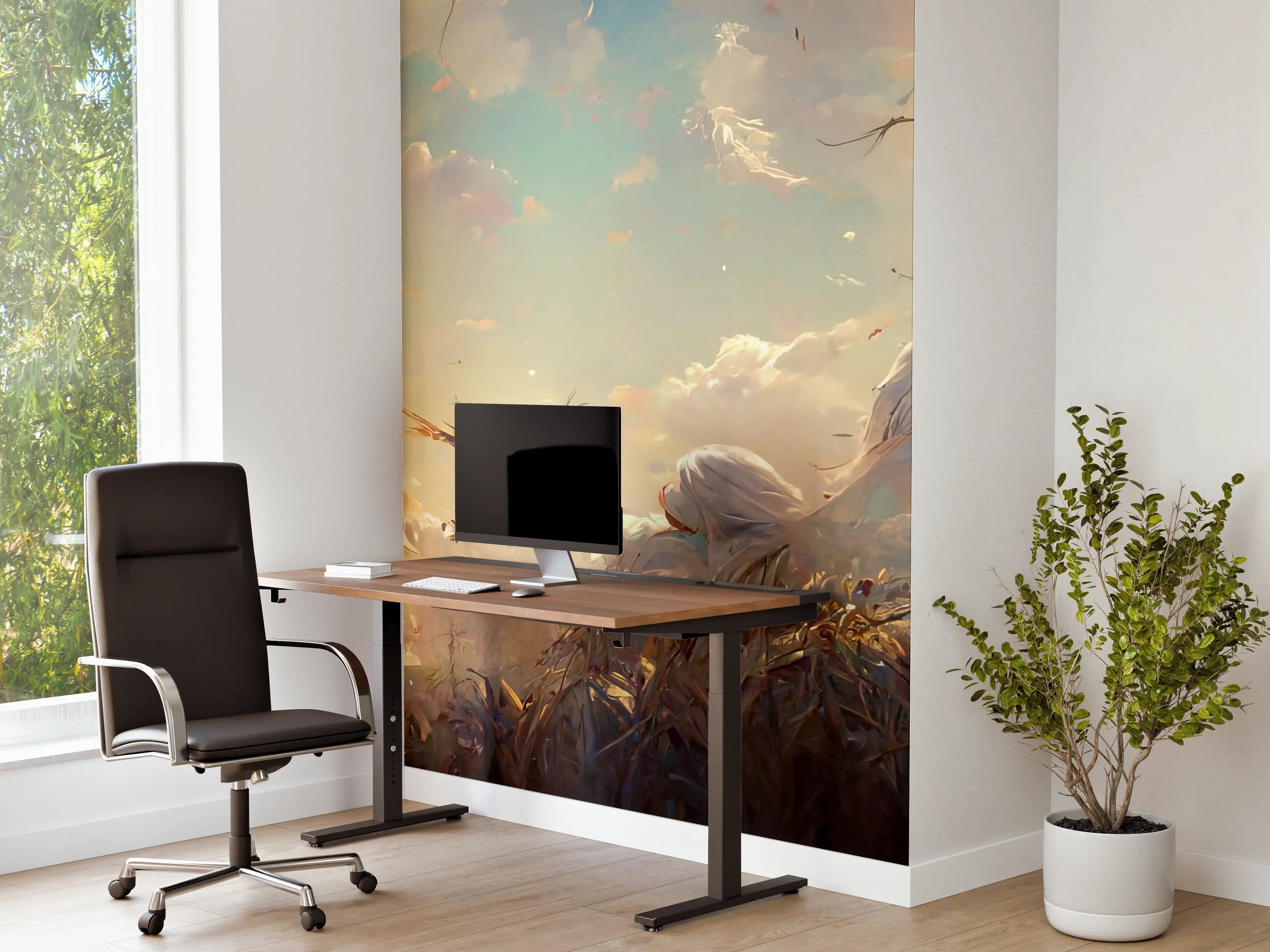 Büro Wandgestaltung - Animierte Figuren bei Sonnenuntergang