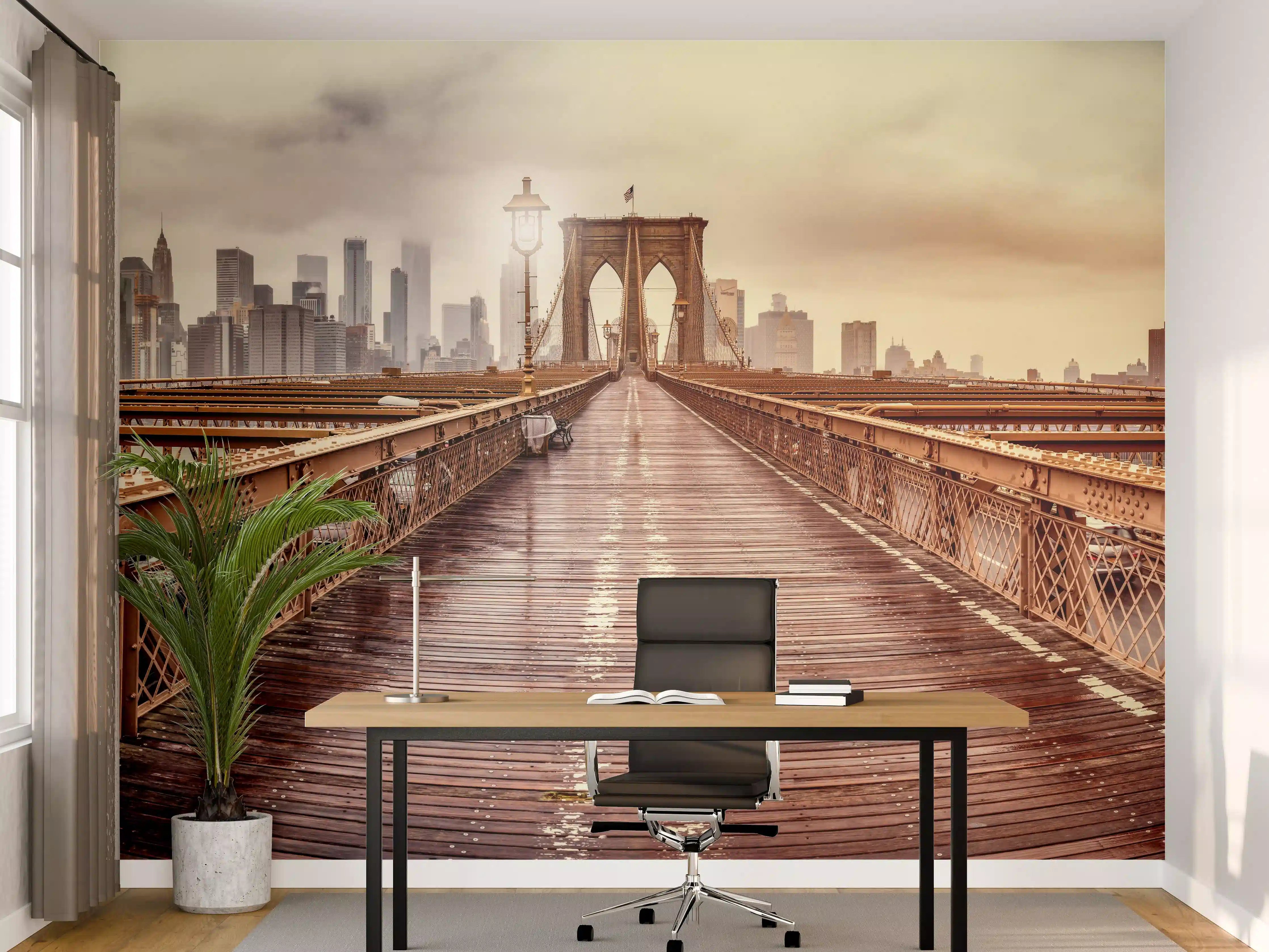 Büro Wandgestaltung - Ansicht der Brücke auf die Stadt