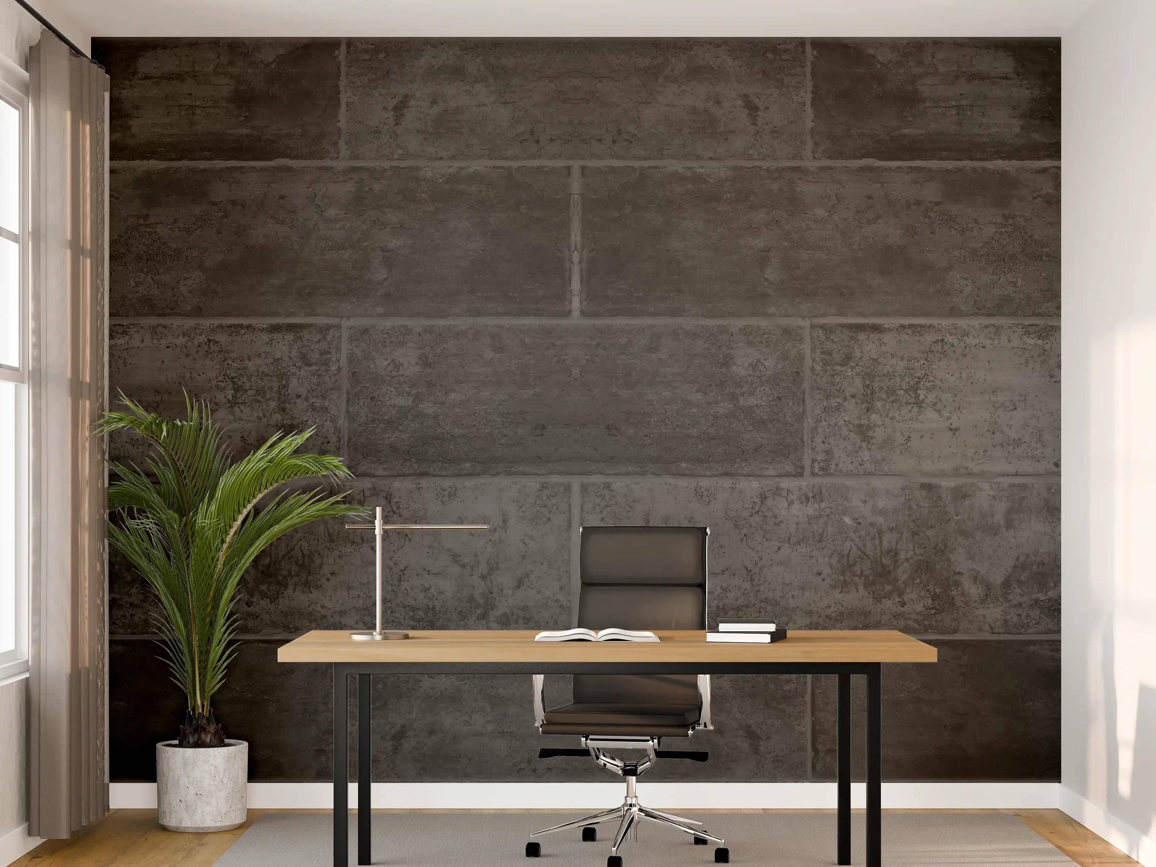 Büro Wandgestaltung - Anthrazit beschädigte Zementmauer