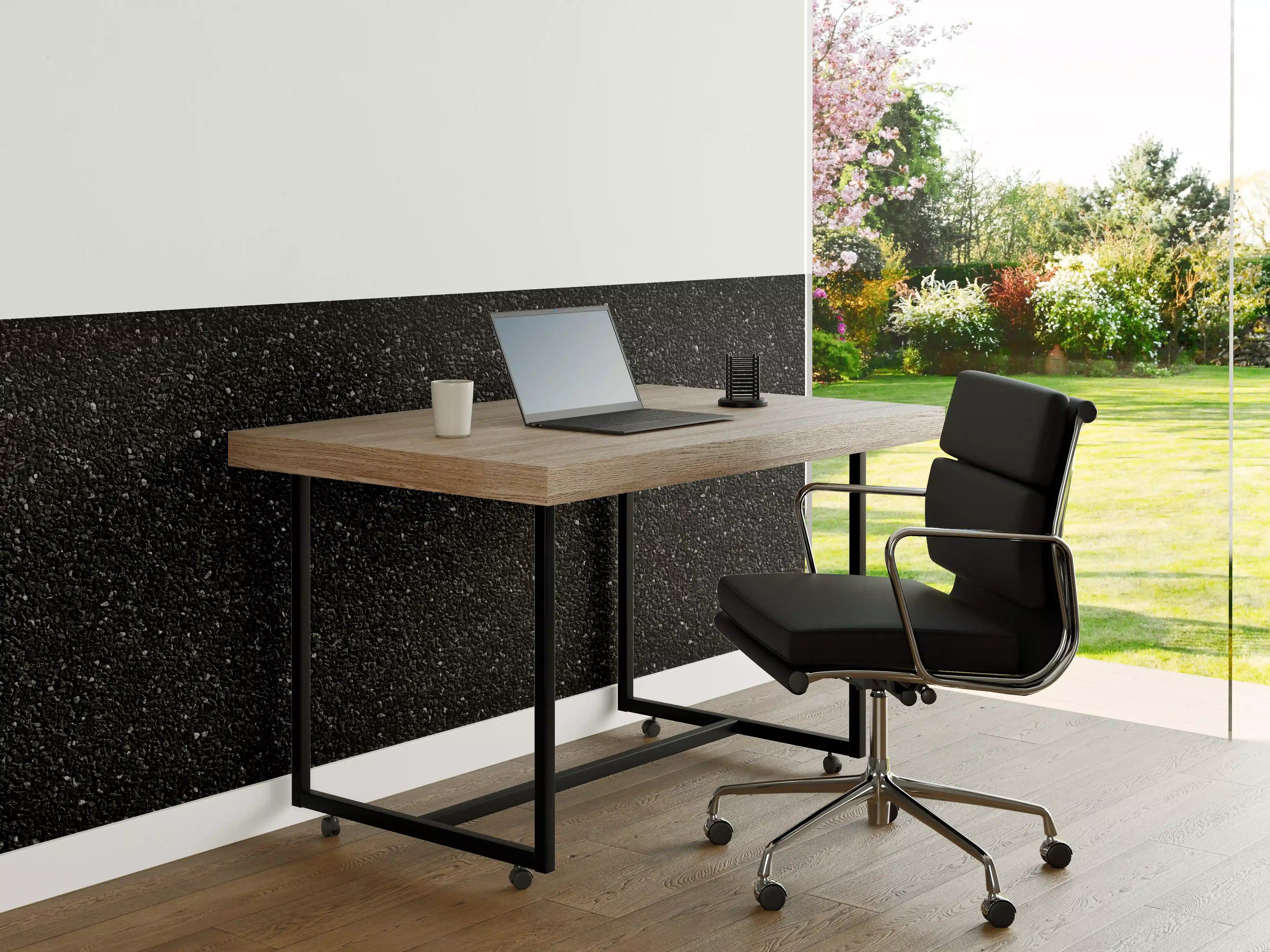 Büro Wandgestaltung - Anthrazitfarbenes Oberflächenpanorama