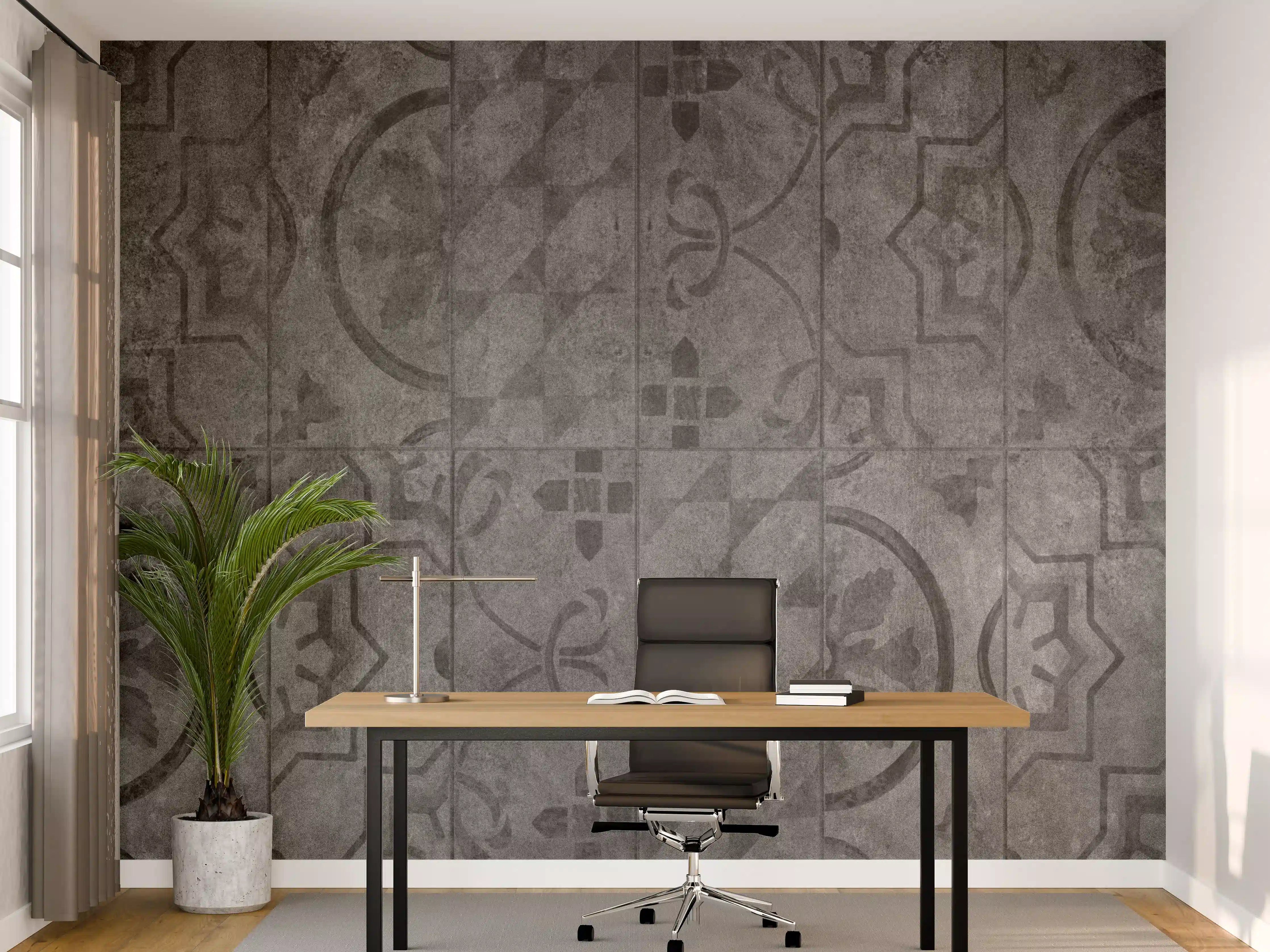Büro Wandgestaltung - Antik Graue Fliesen Struktur