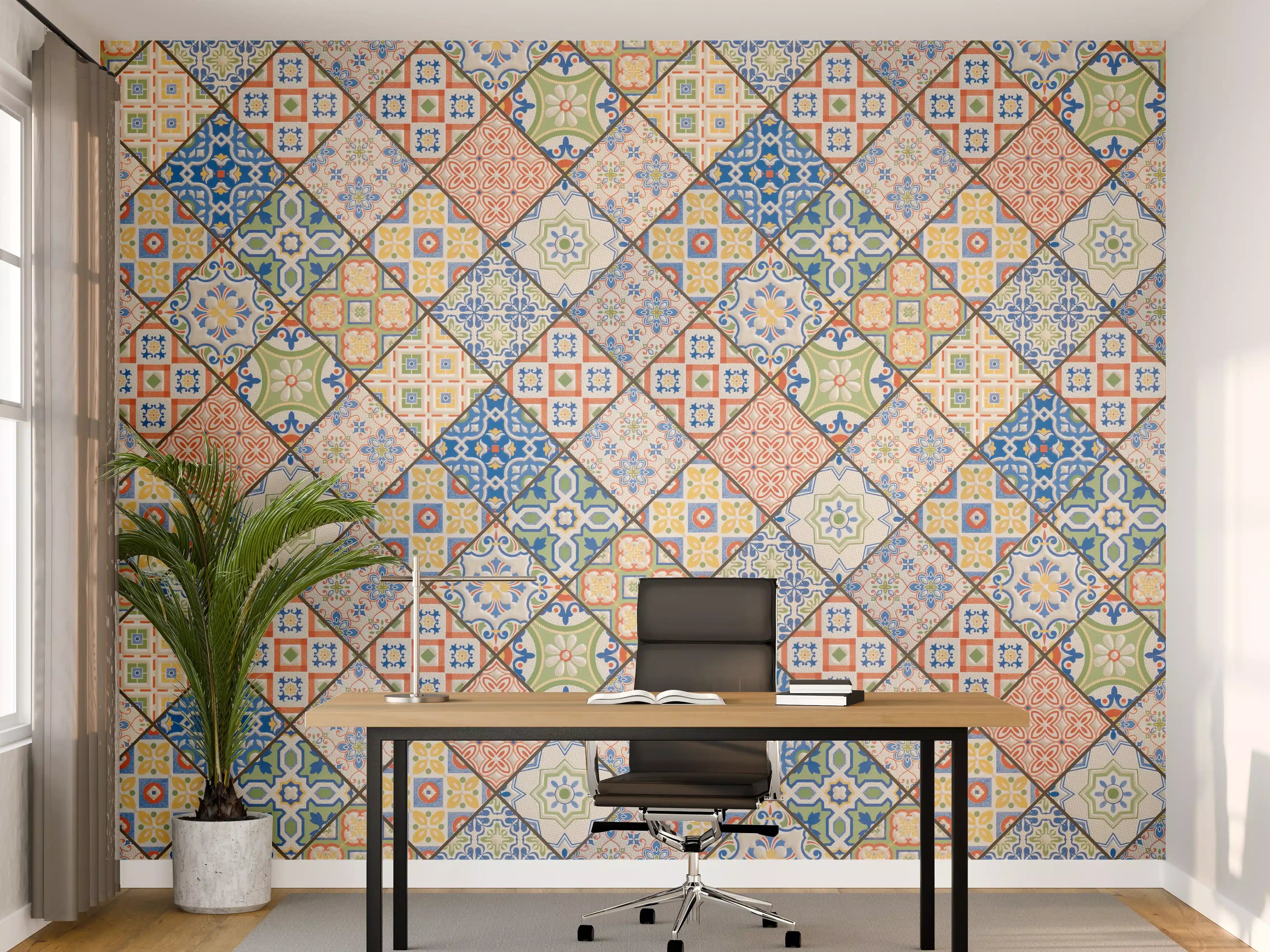 Büro Wandgestaltung - Antikes Mosaik Muster - Fliesen