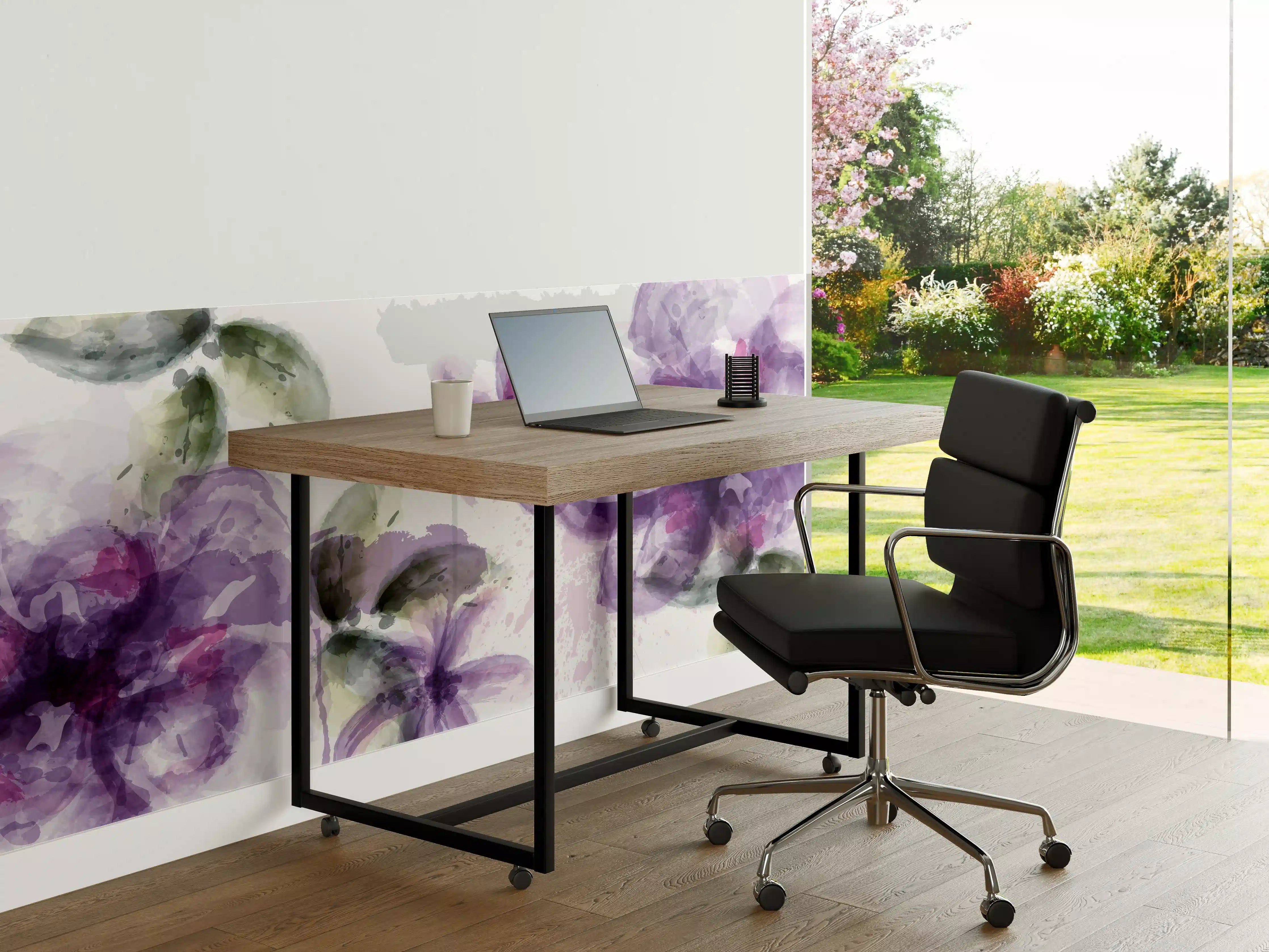 Büro Wandgestaltung - Aquarall Blumen
