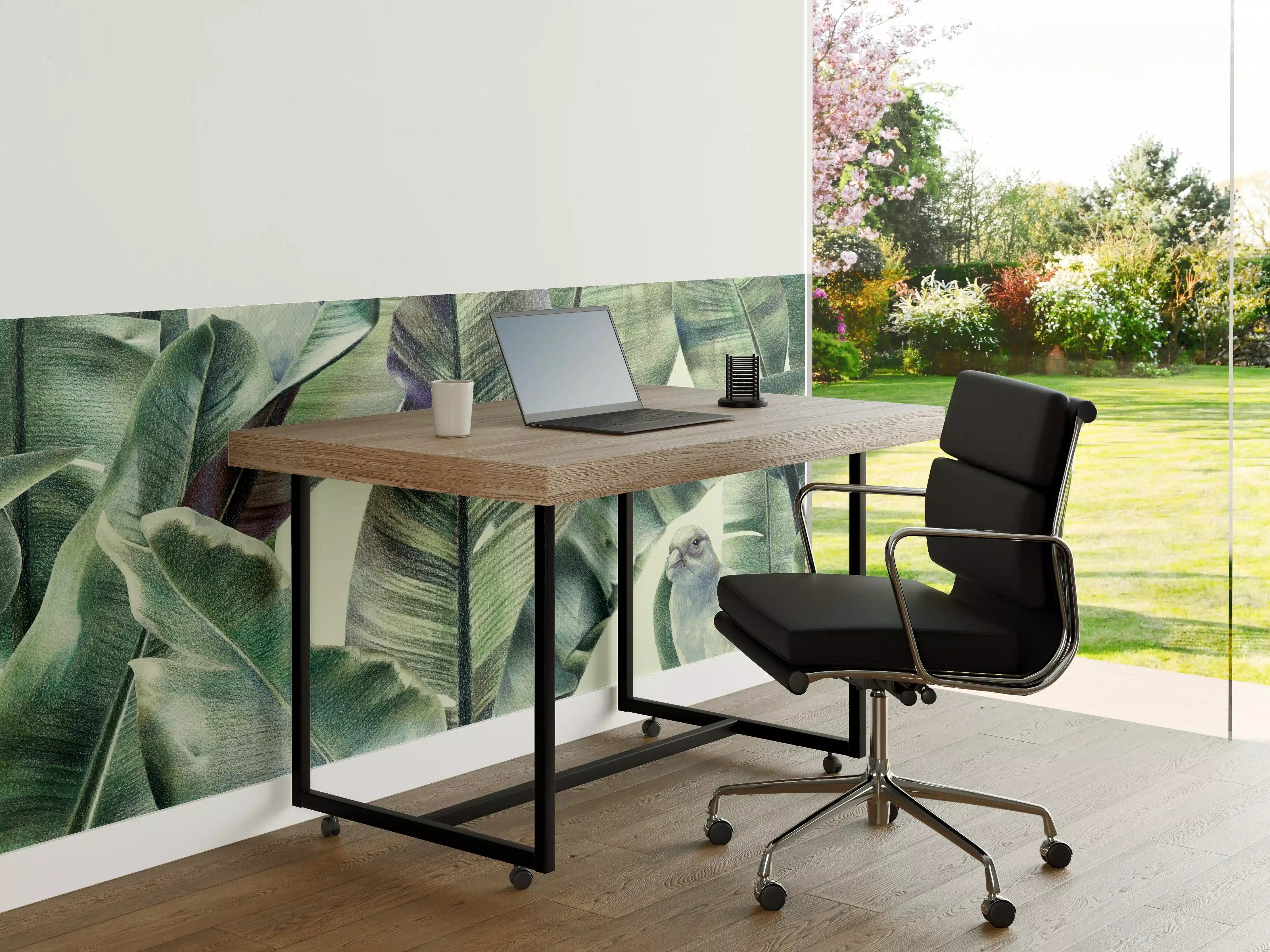Büro Wandgestaltung - Aquarell - exotischen Vögel auf Bananenblättern