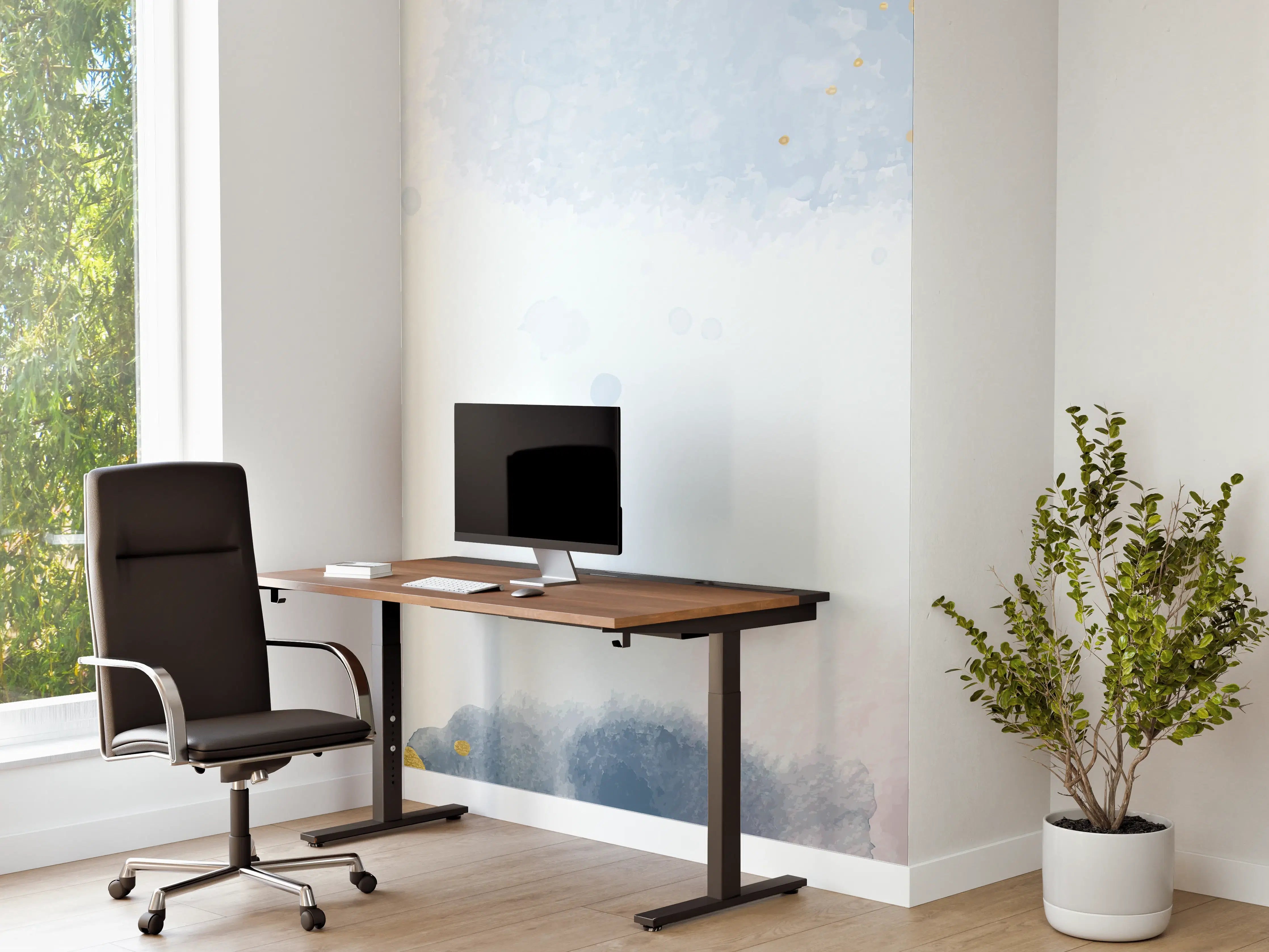 Büro Wandgestaltung - Aquarell Blüten Pastell