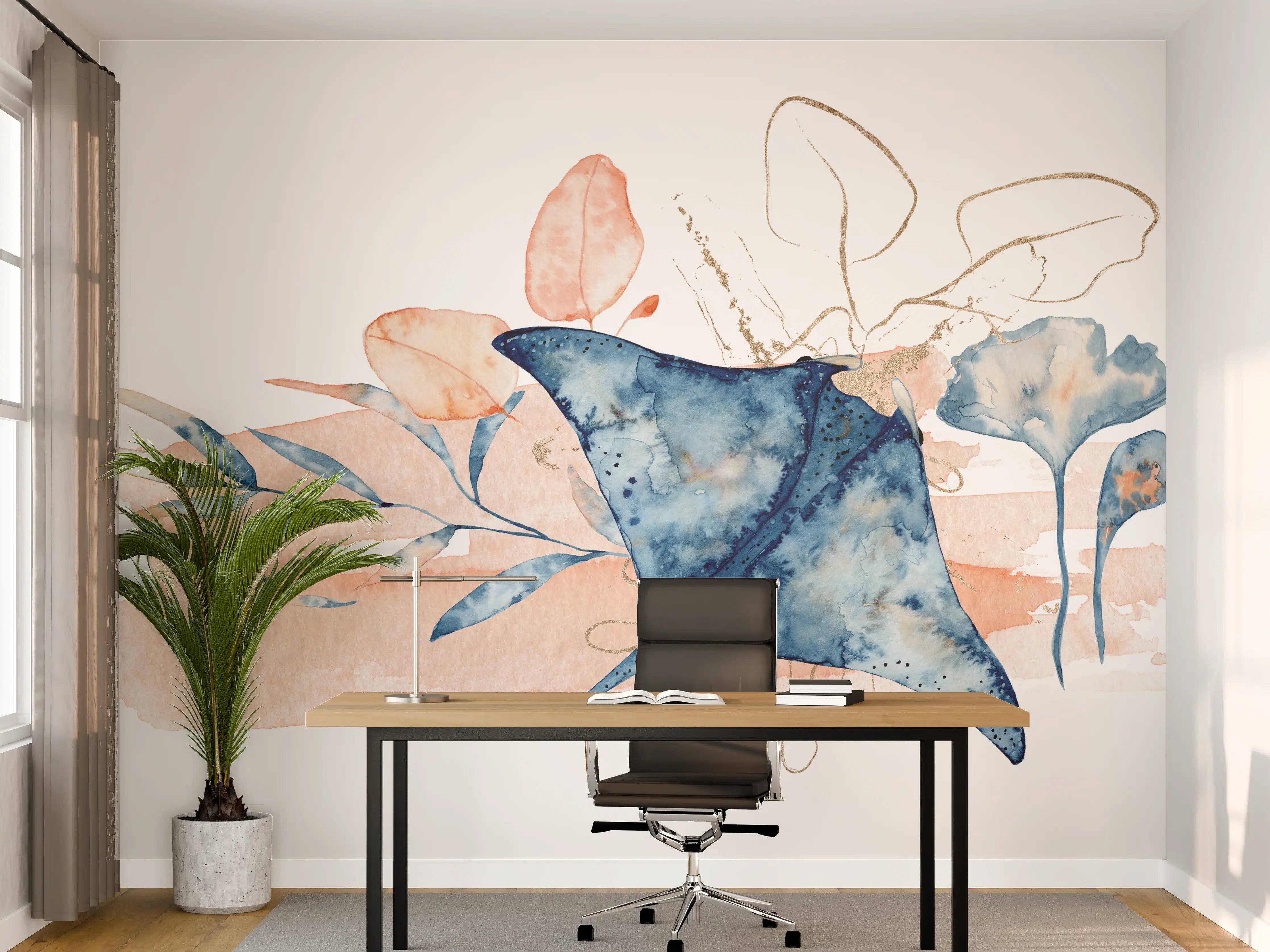 Büro Wandgestaltung - Aquarell-Illustration eines Rochenfisches