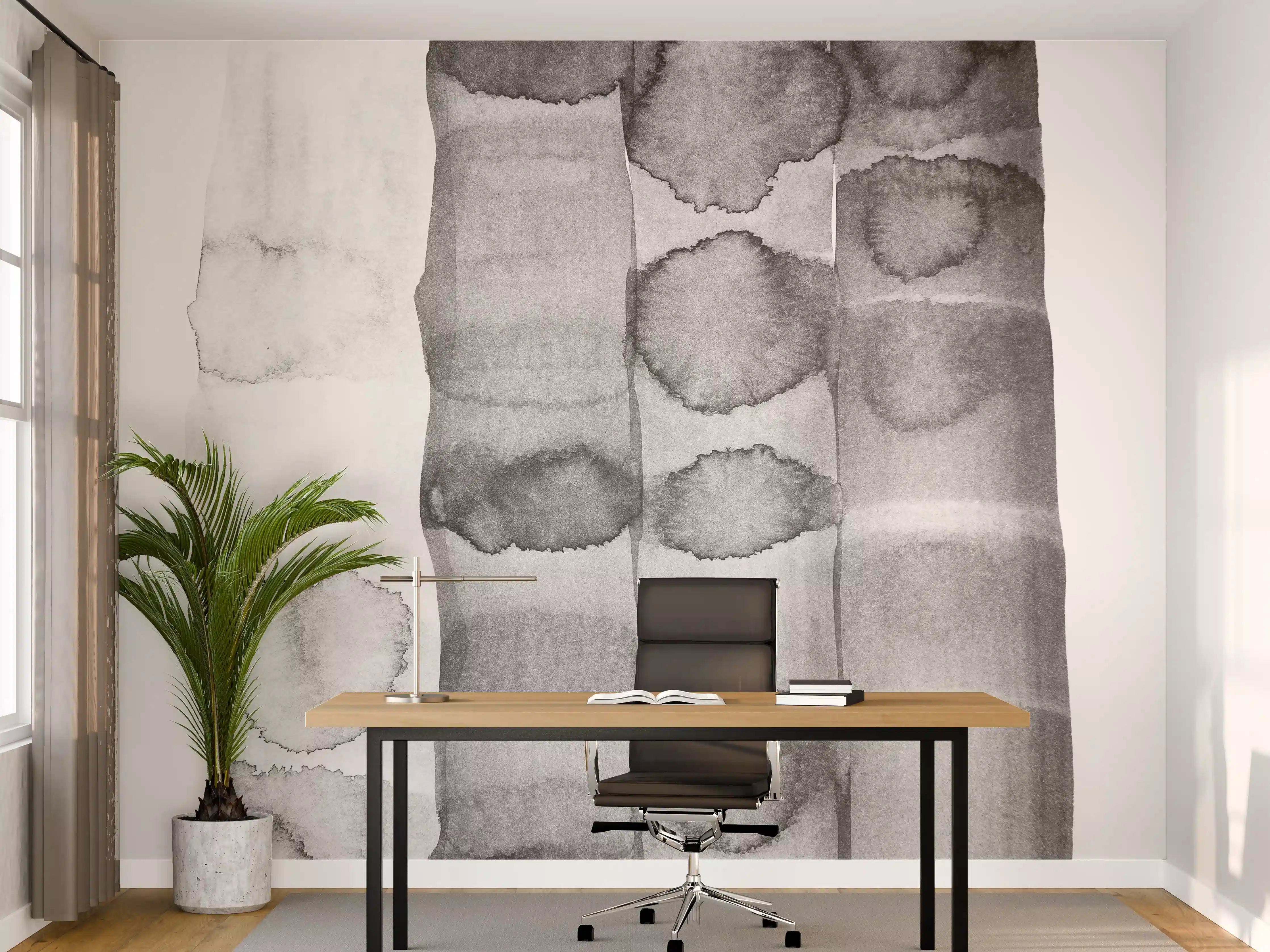 Büro Wandgestaltung - Aquarell Muster in Grau