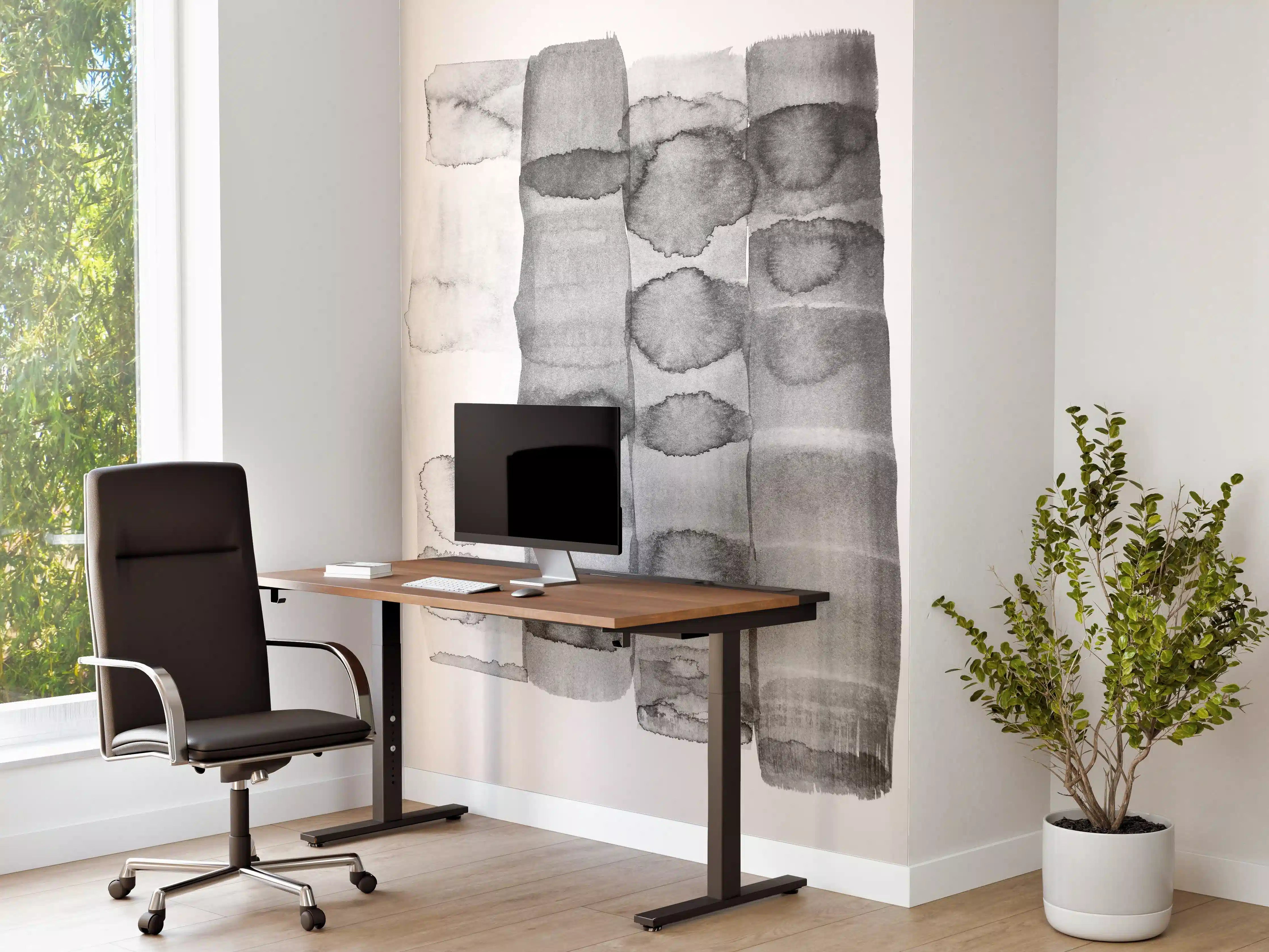 Büro Wandgestaltung - Aquarell Muster in Grau