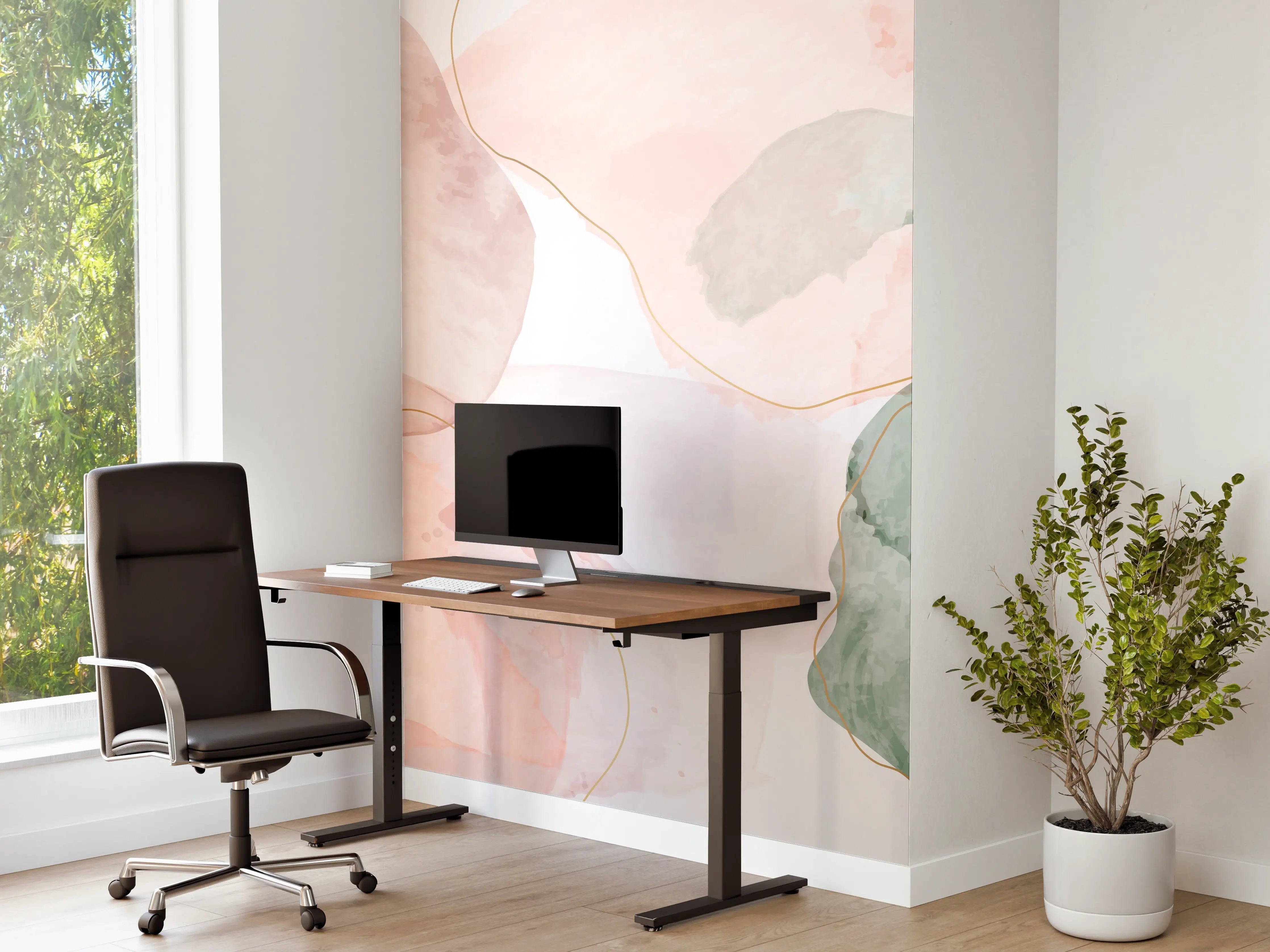 Büro Wandgestaltung - Aquarell Pastellfarben Kunst
