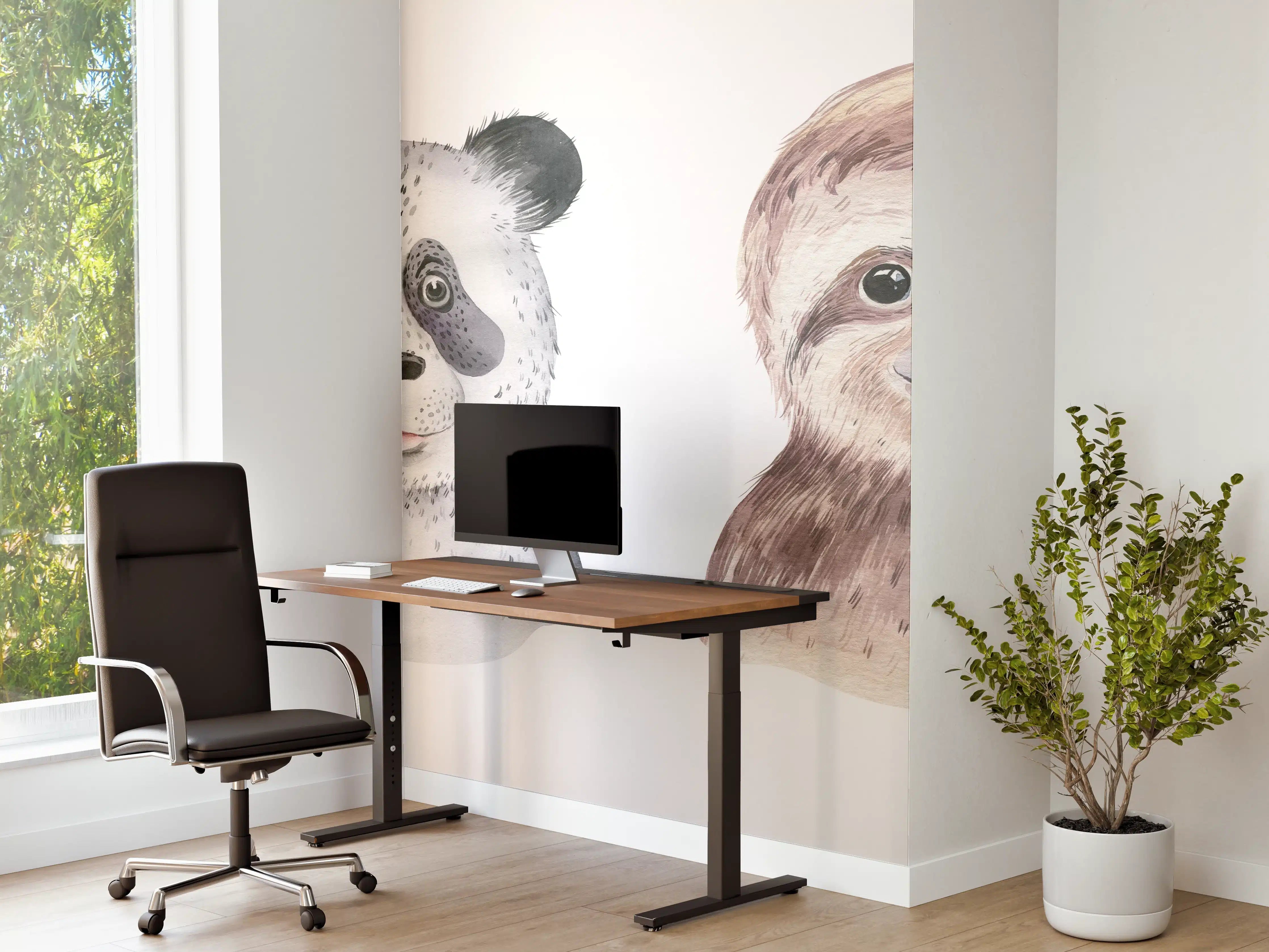 Büro Wandgestaltung - Aquarell Tierbabys Illustration