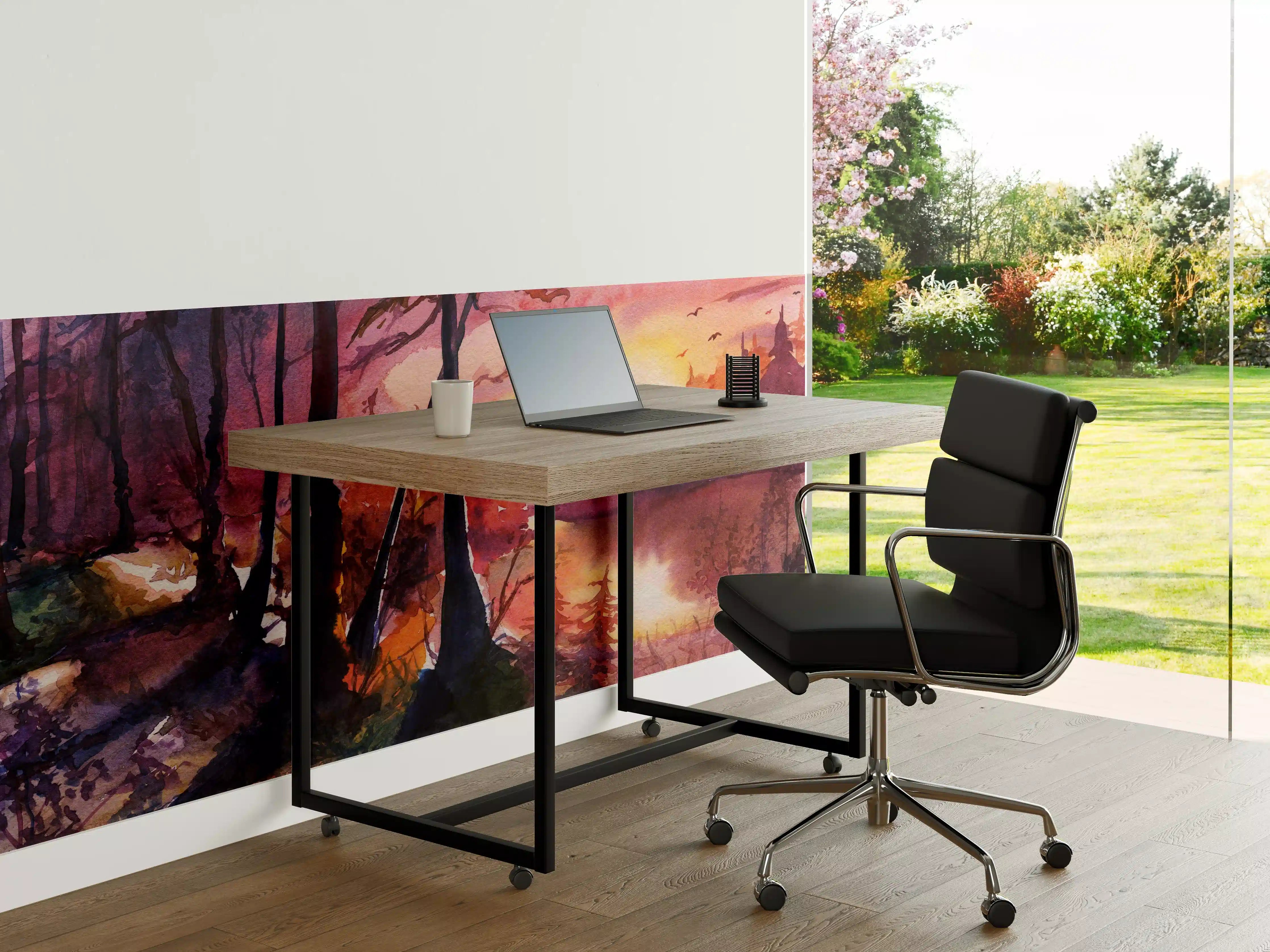 Büro Wandgestaltung - Aquarell Waldlandschaft Malerei